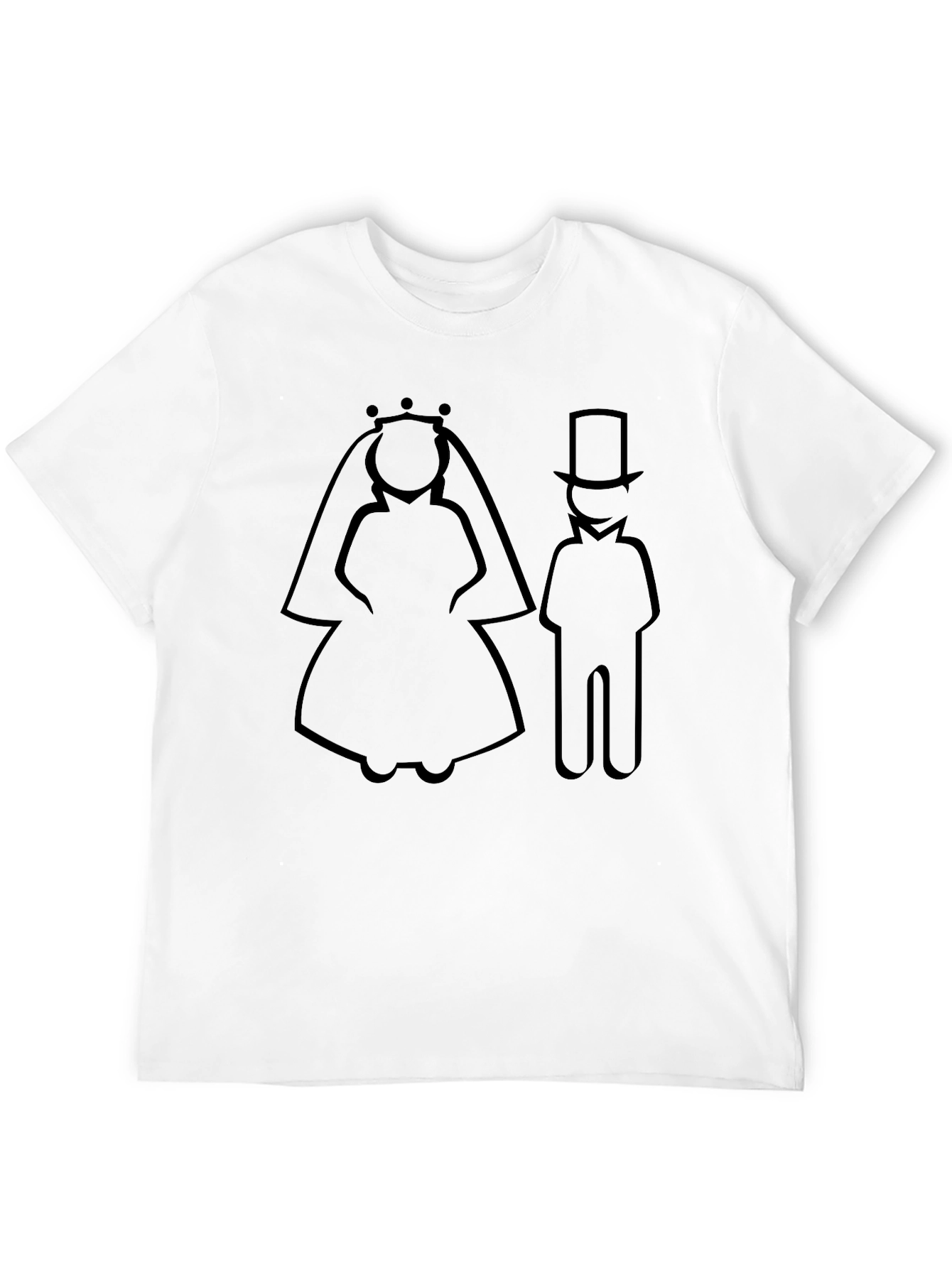 Bride and Groom Silhouette Graphic T-Shirt