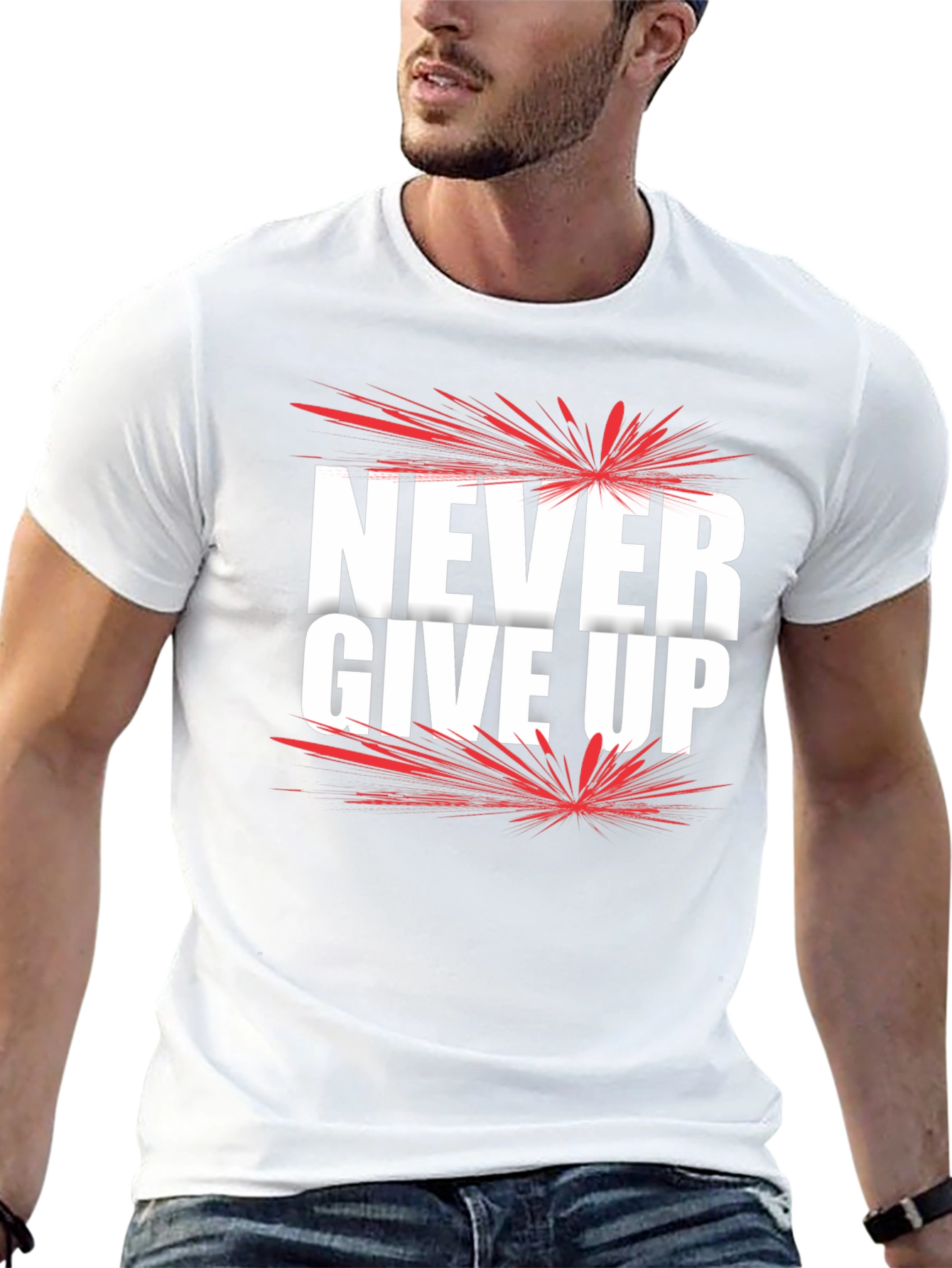 Never Give Up Graphic Tee - Motivational Shirt