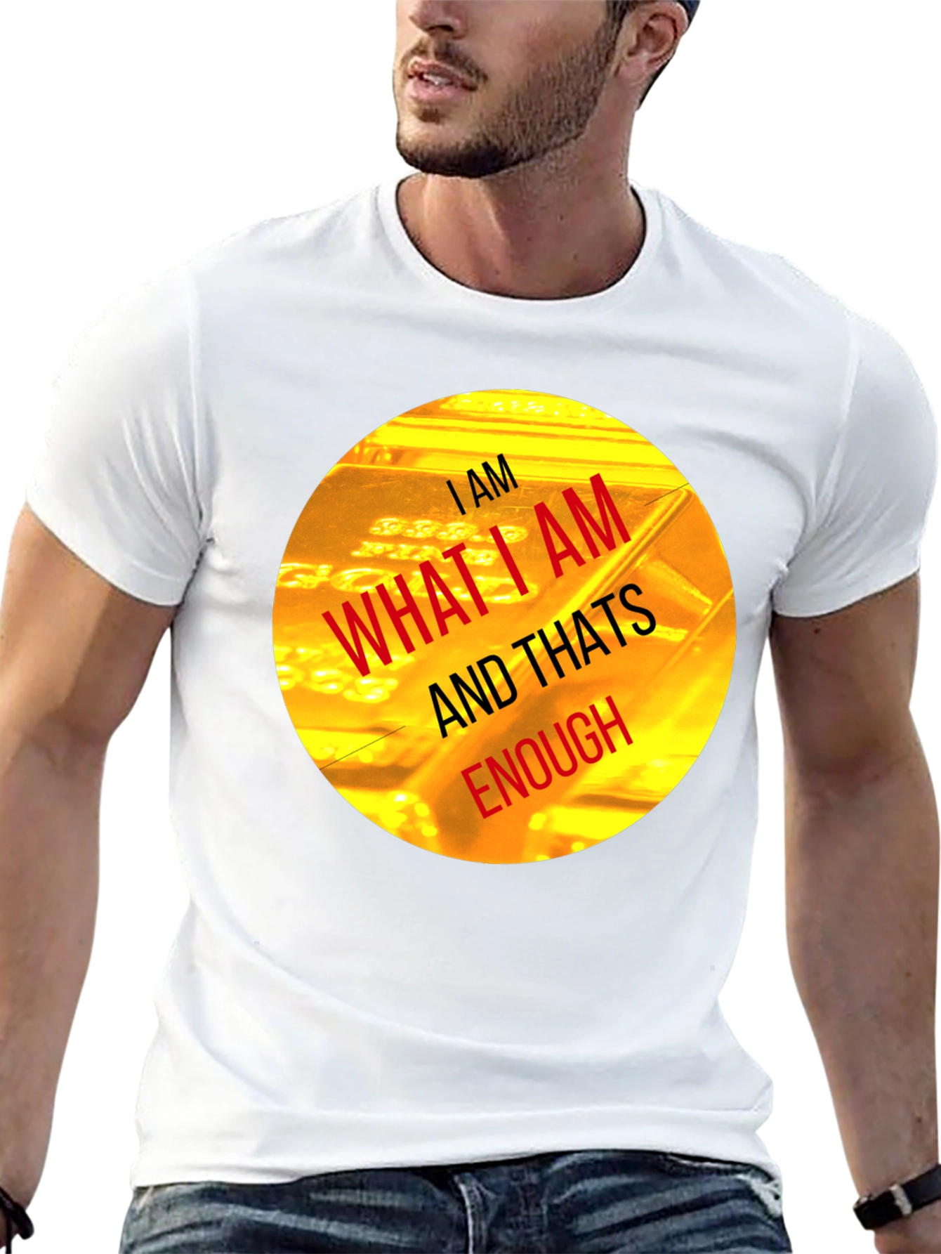 I AM Enough Graphic Tee - Black Crew Neck