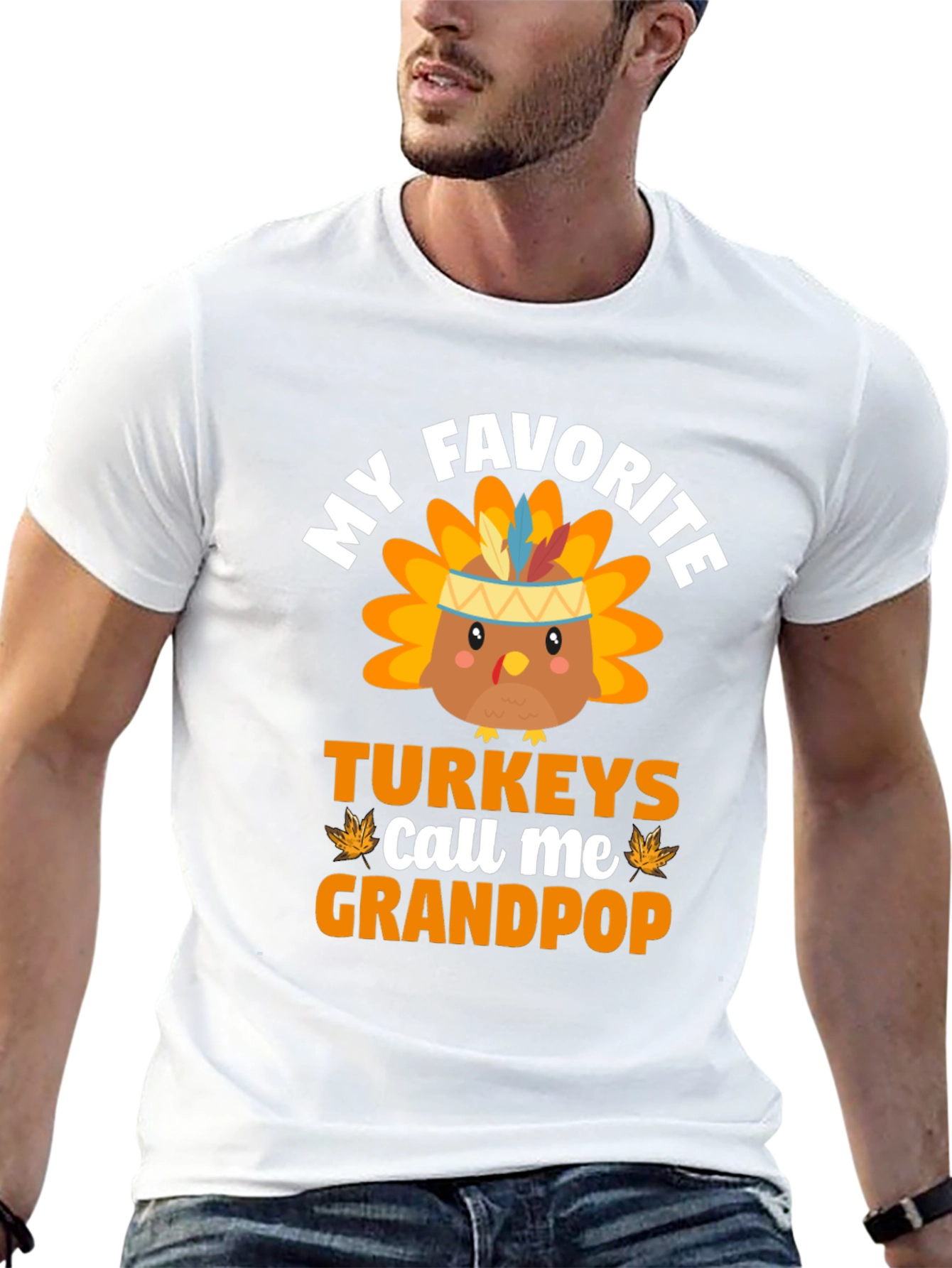 My Favorite Turkeys Call Me Grandpop Thanksgiving T-Shirt