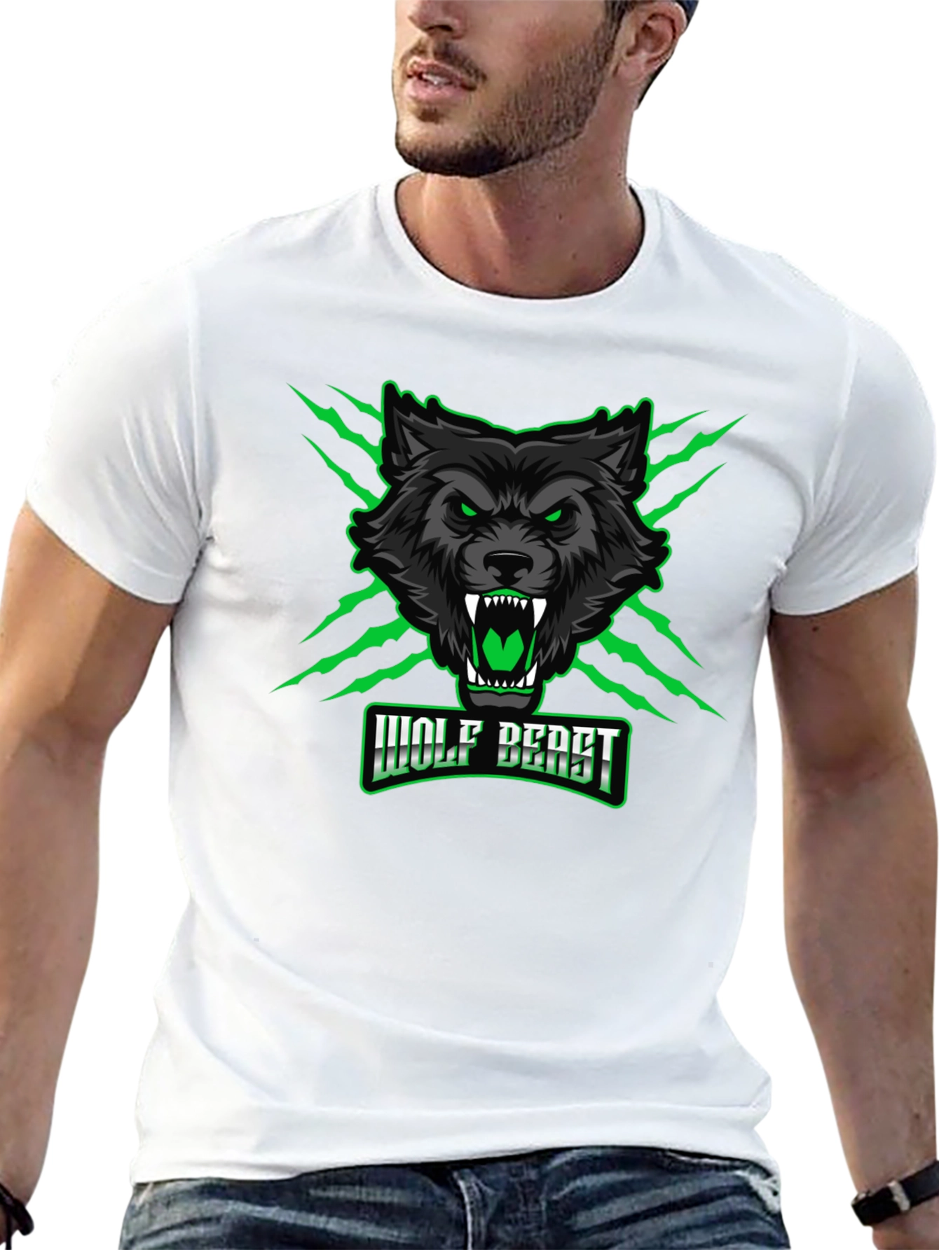 Wolf Beast Graphic Tee - Fierce & Bold Design