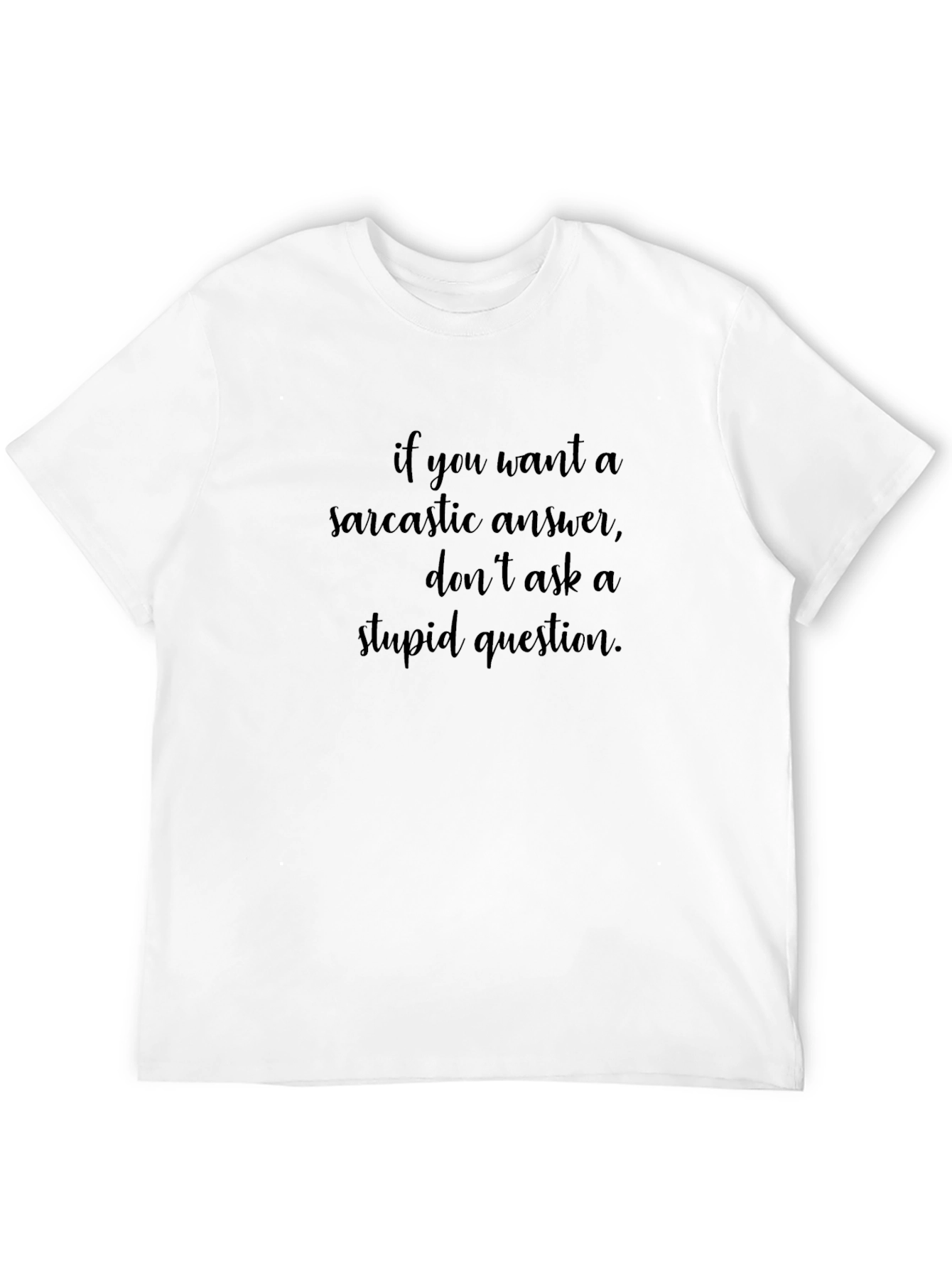Sarcastic Answer Graphic Tee - Black Cotton T-Shirt