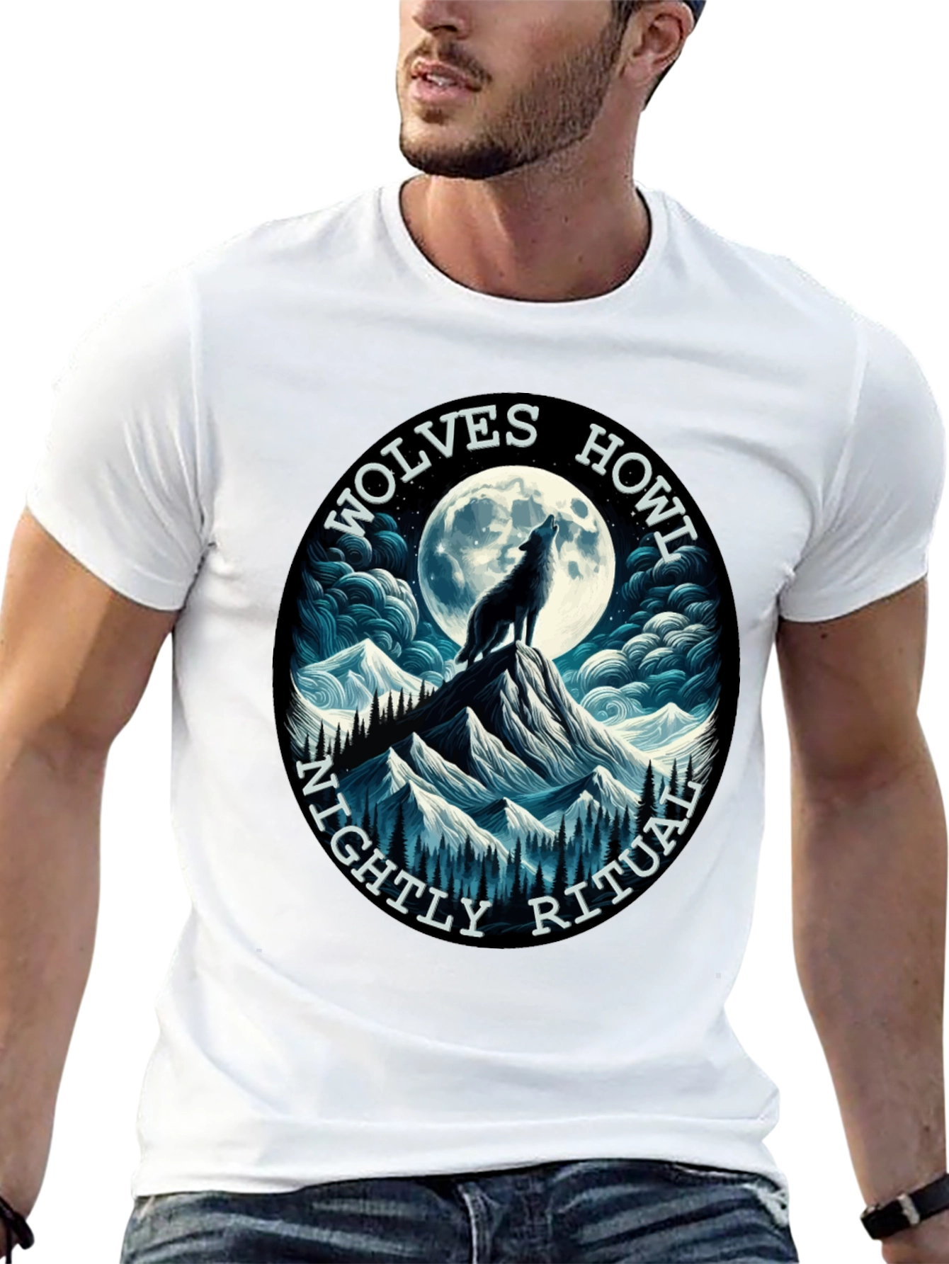 Wolves Howl Nightly Ritual Black Graphic T-Shirt