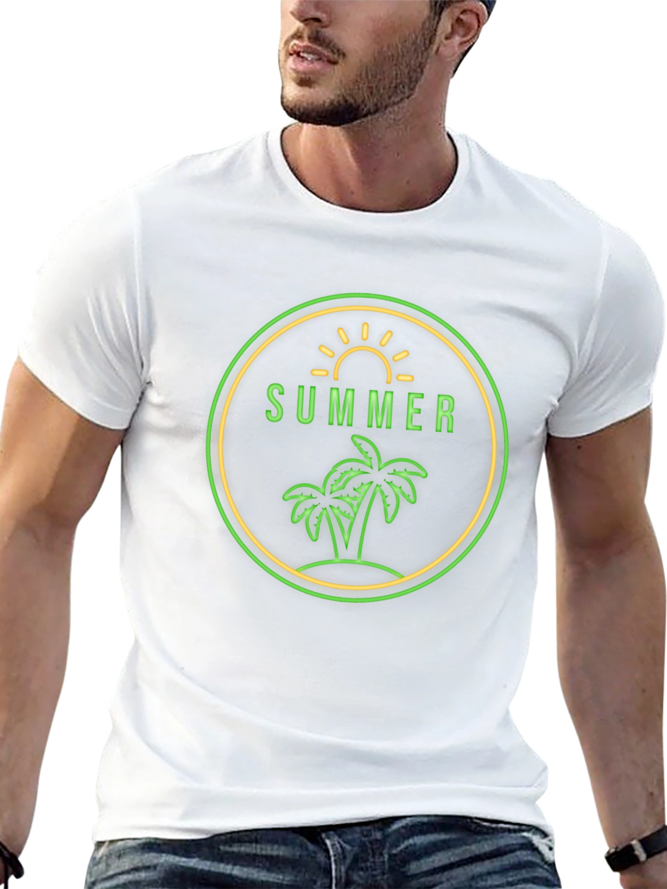 Summer Palm Graphic Tee - Vacation Ready