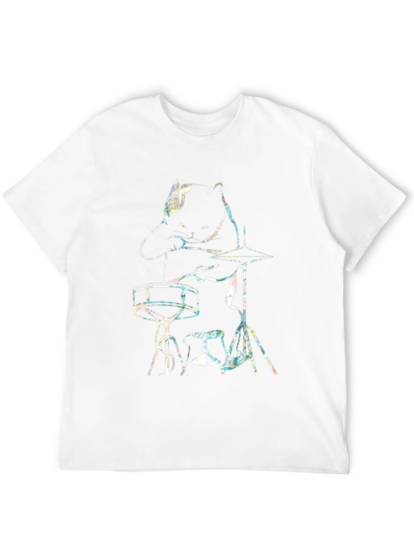 Drummer Cat Graphic Tee - Unique Music Lovers T-Shirt
