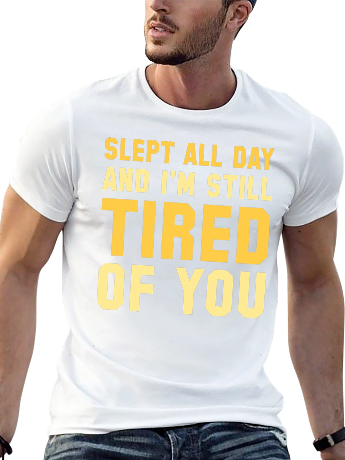 Slept All Day Funny T-Shirt
