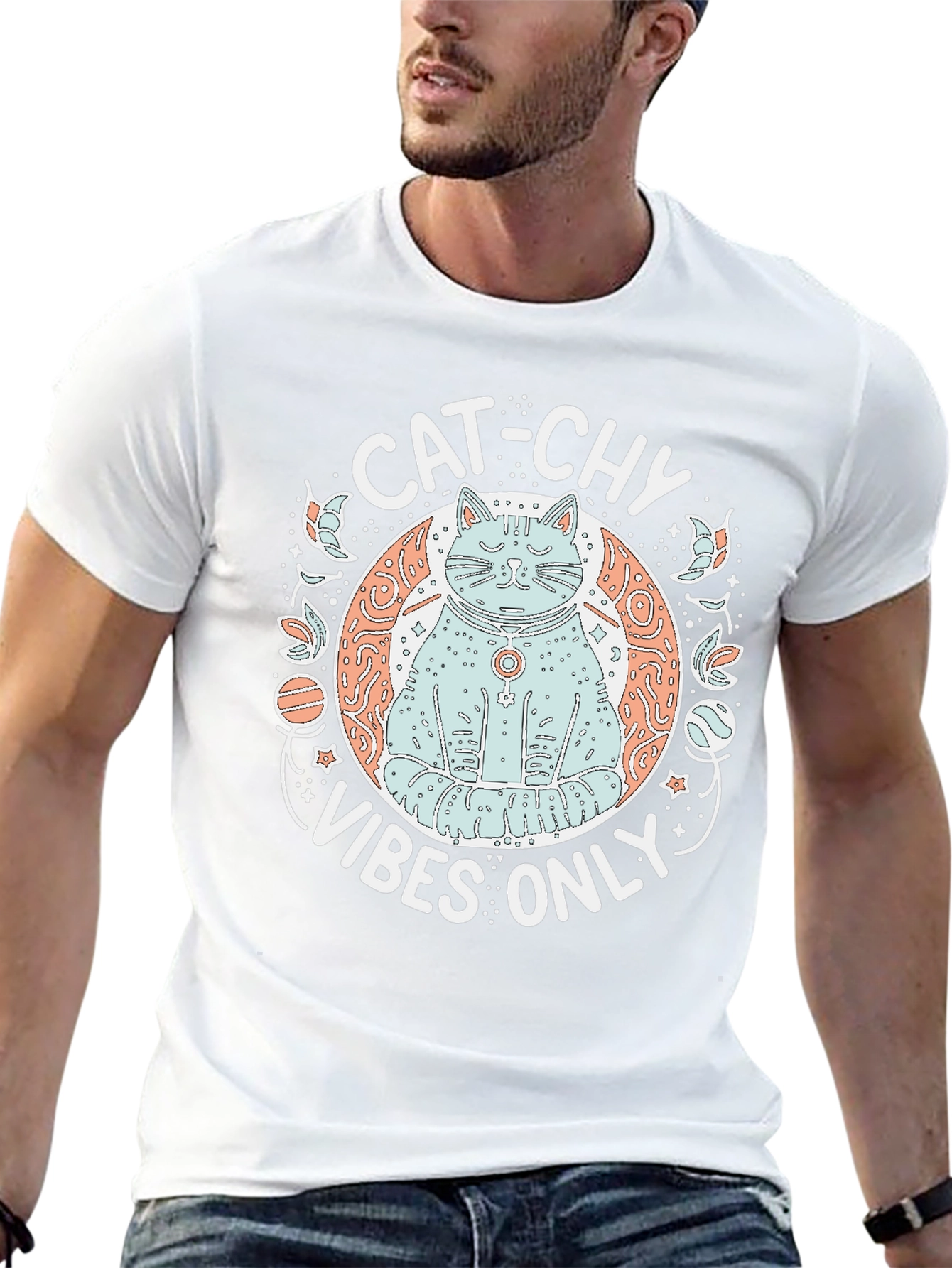 Cat-chy Vibes Only Graphic T-Shirt