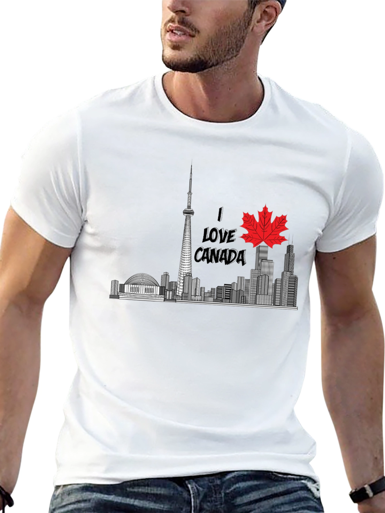 I Love Canada T-Shirt - Toronto Skyline Design