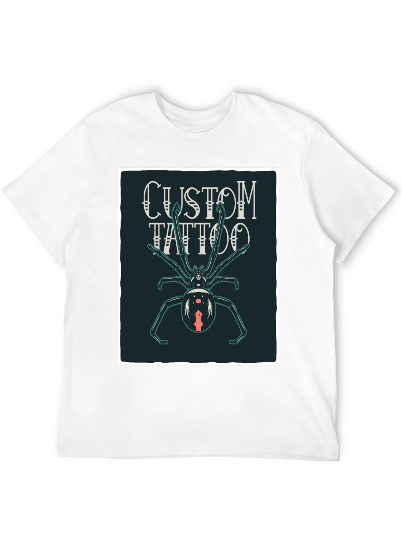 Custom Tattoo Spider Graphic Black T-Shirt