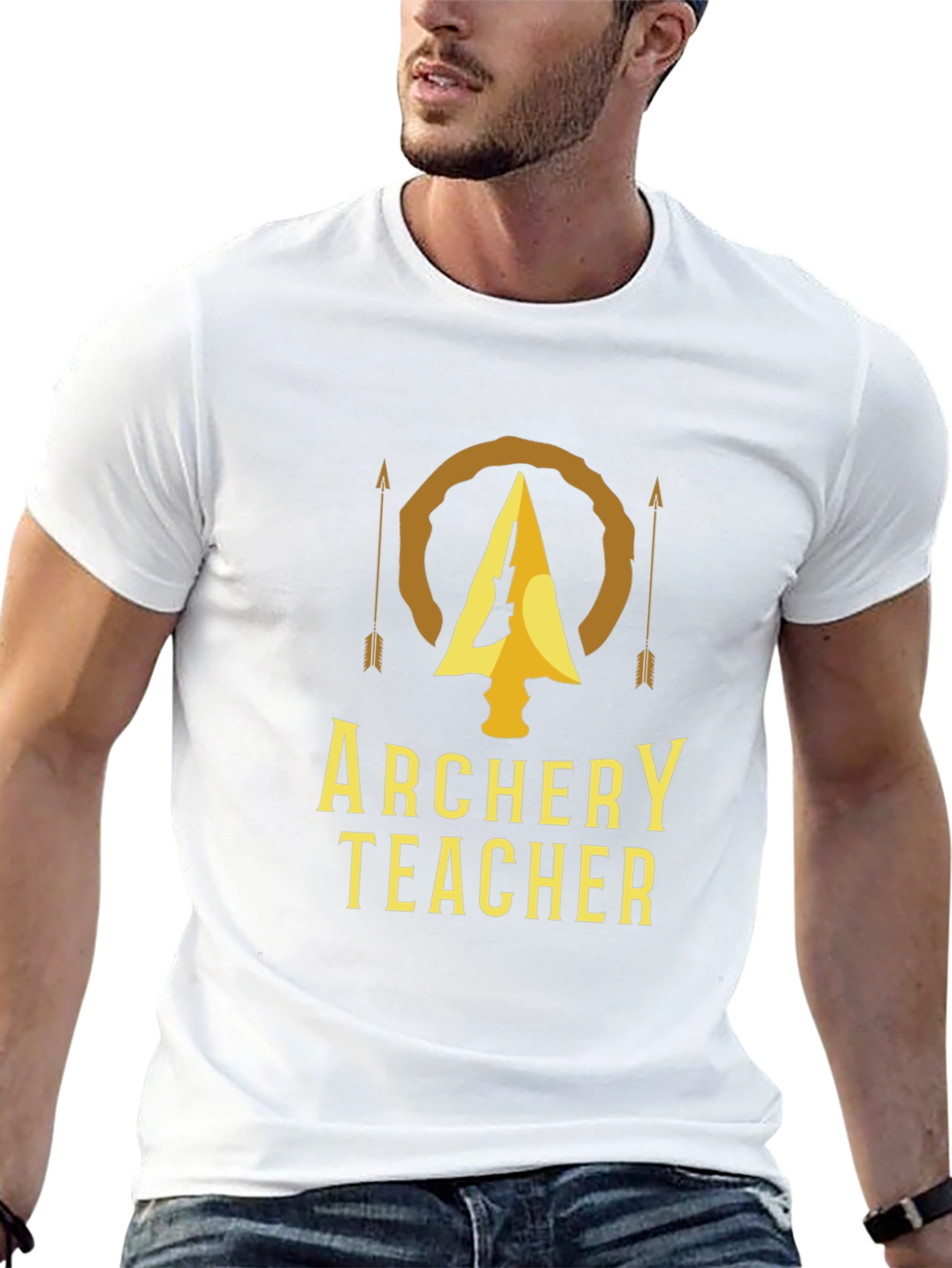 Archery Teacher T-Shirt - Golden Arrow Design