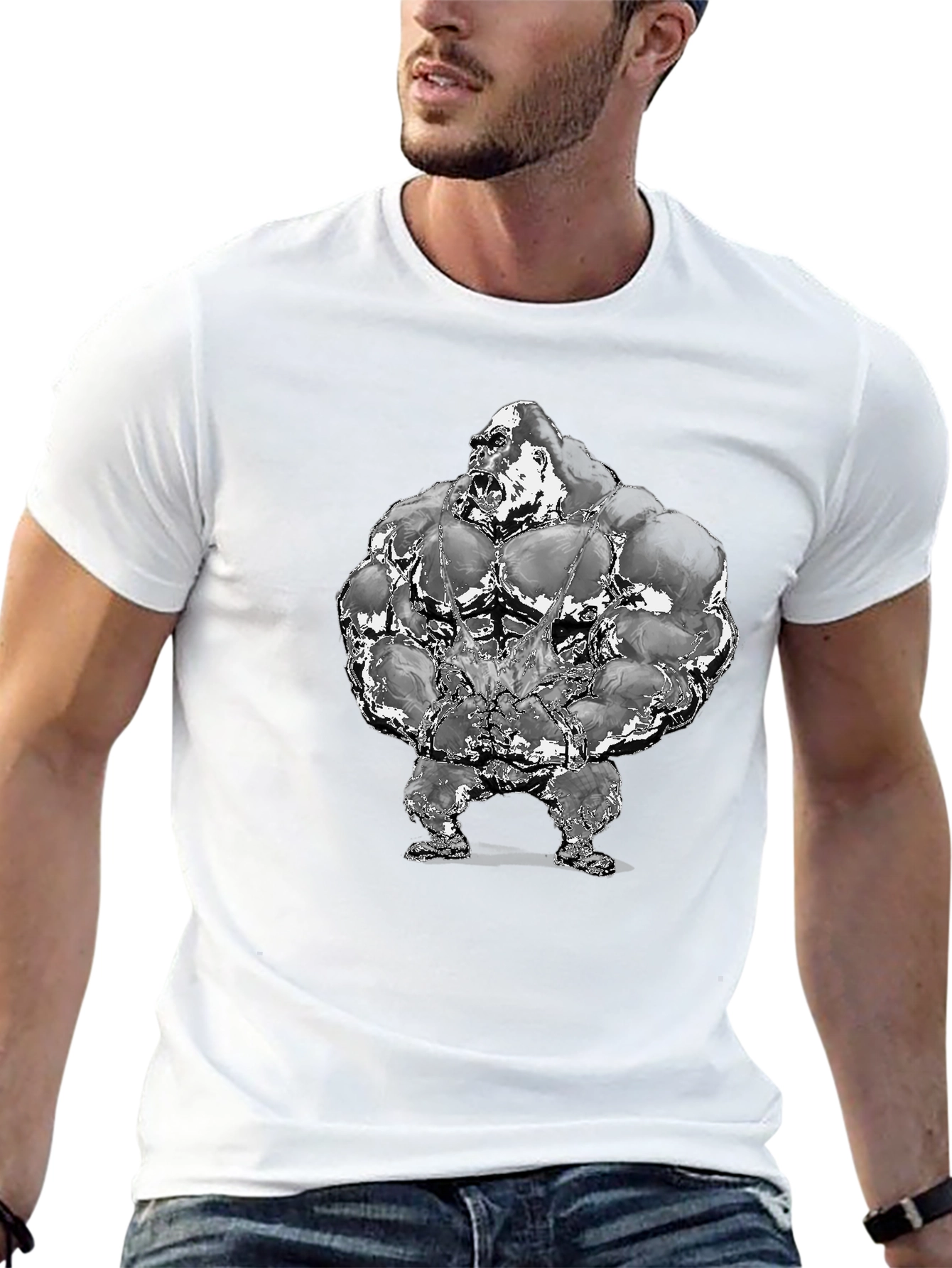 Gorilla Bodybuilder Graphic T-Shirt