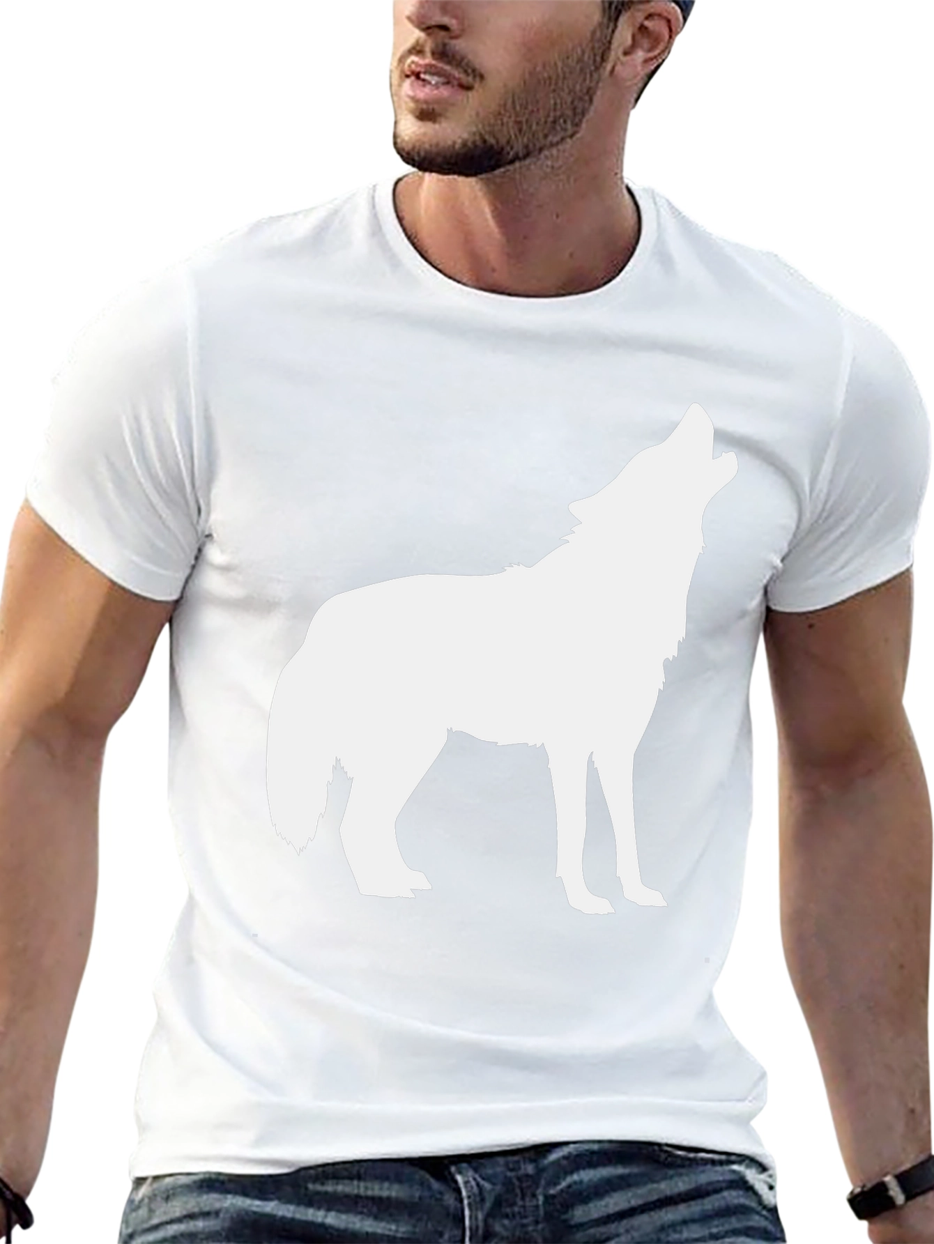 Mens Black Wolf Graphic Tee