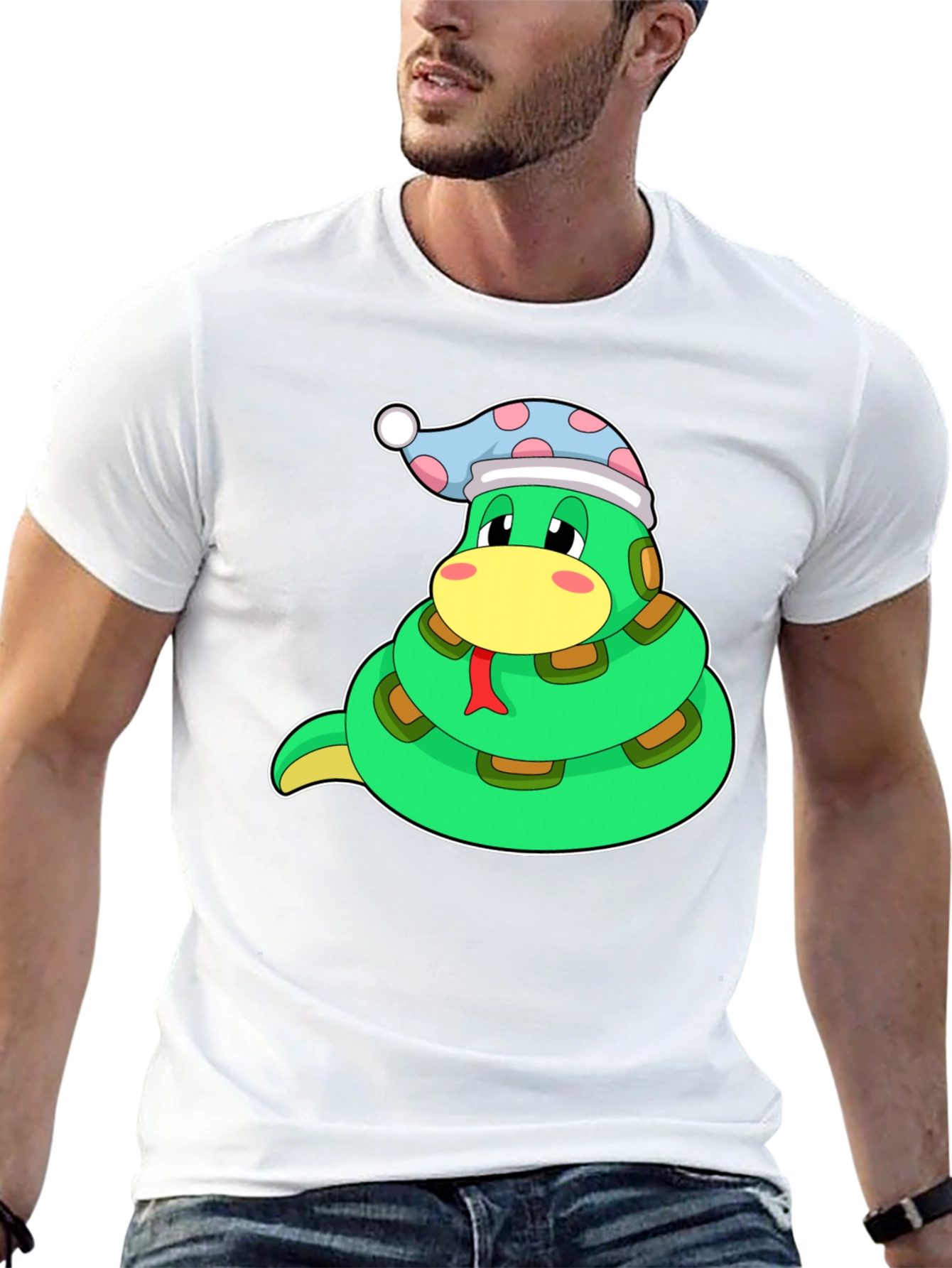 Cute Snake in Hat Graphic T-Shirt