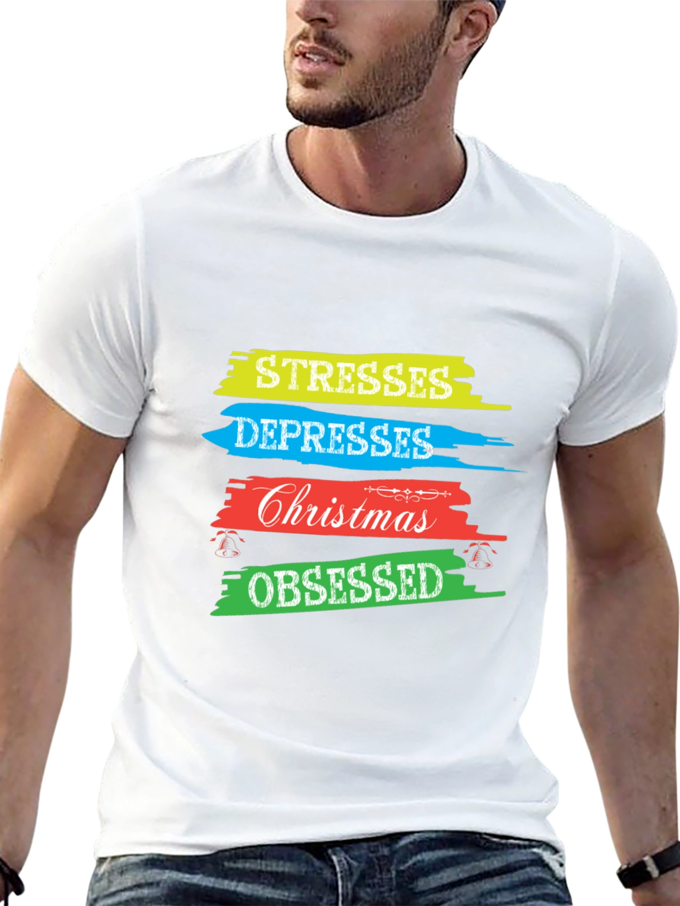 Stresses Depresses Christmas Obsessed T-Shirt