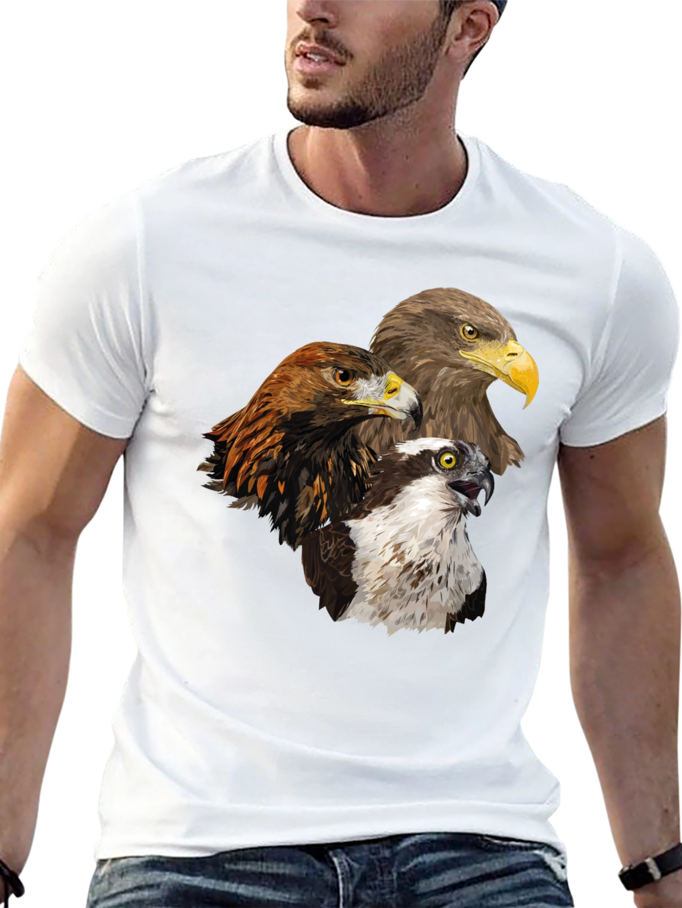 Eagle Trio Graphic Tee - Nature Lovers Black T-Shirt