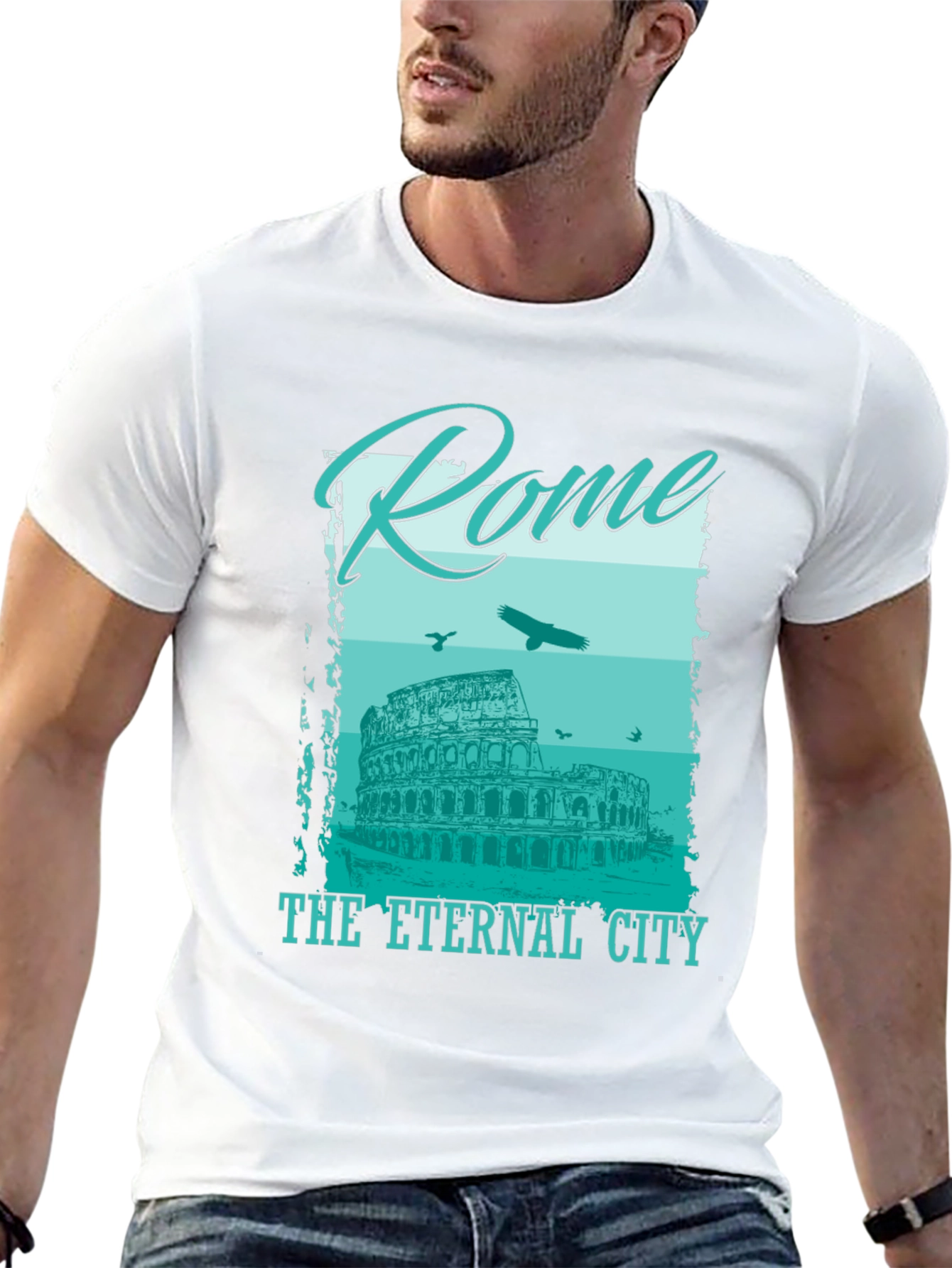 Rome Eternal City Graphic T-Shirt - Black