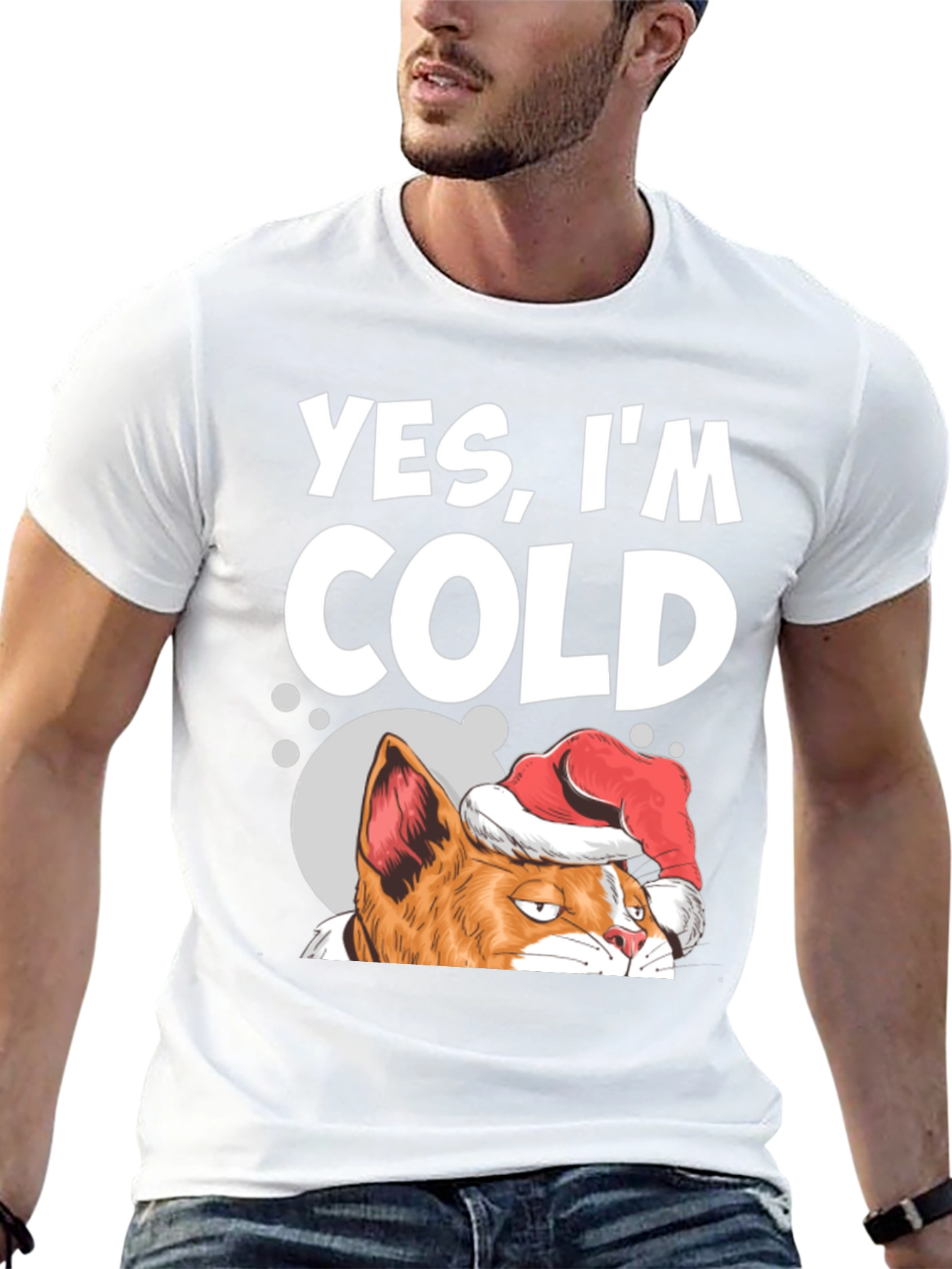Yes Im Cold Cat Christmas T-Shirt