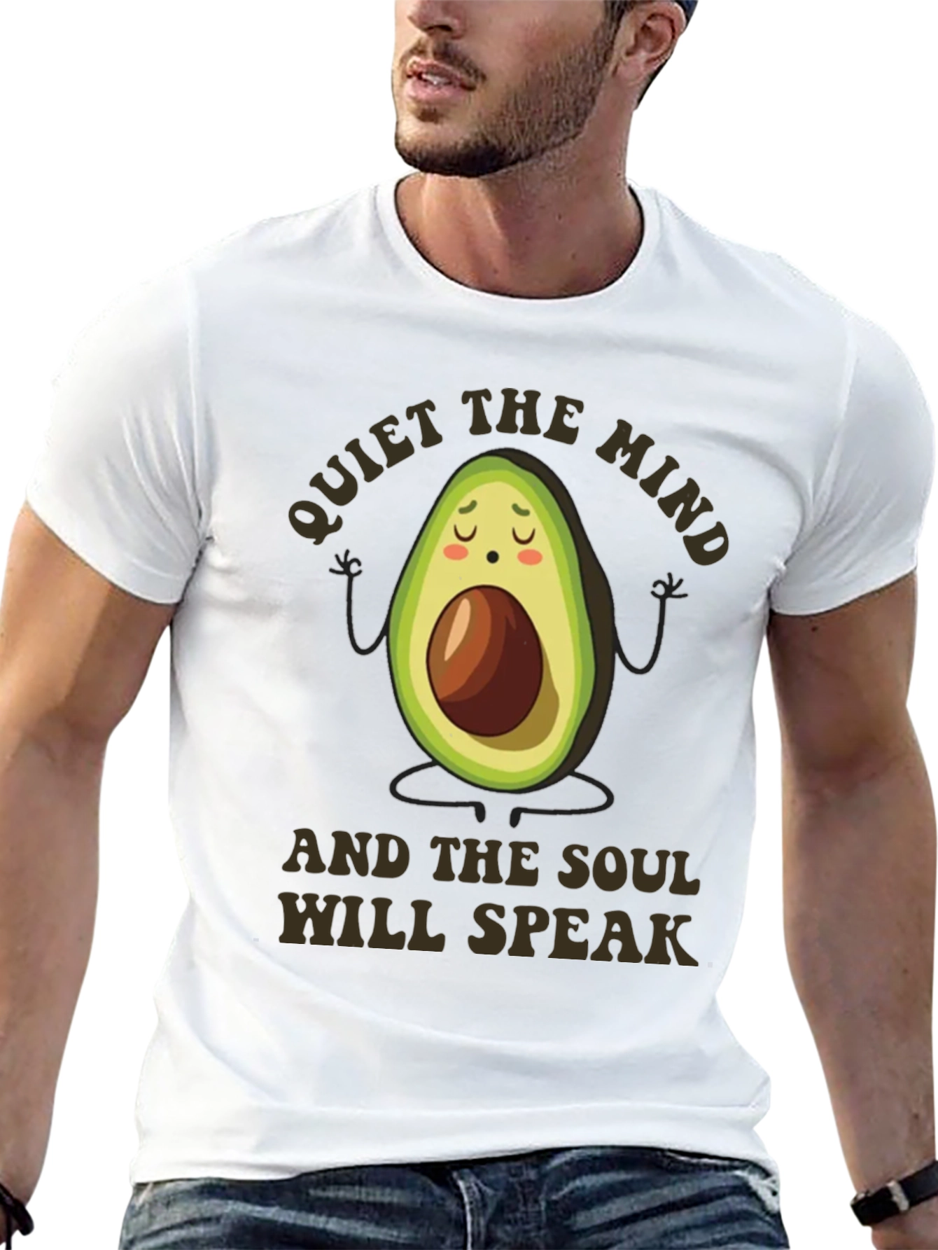 Meditating Avocado Graphic T-Shirt