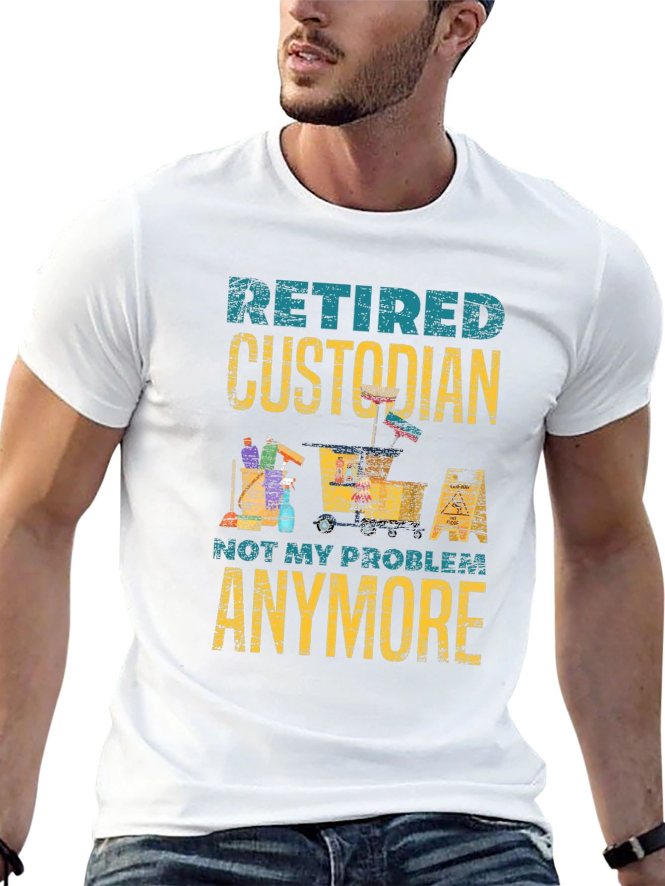 Retired Custodian T-Shirt - Not My Problem Anymore