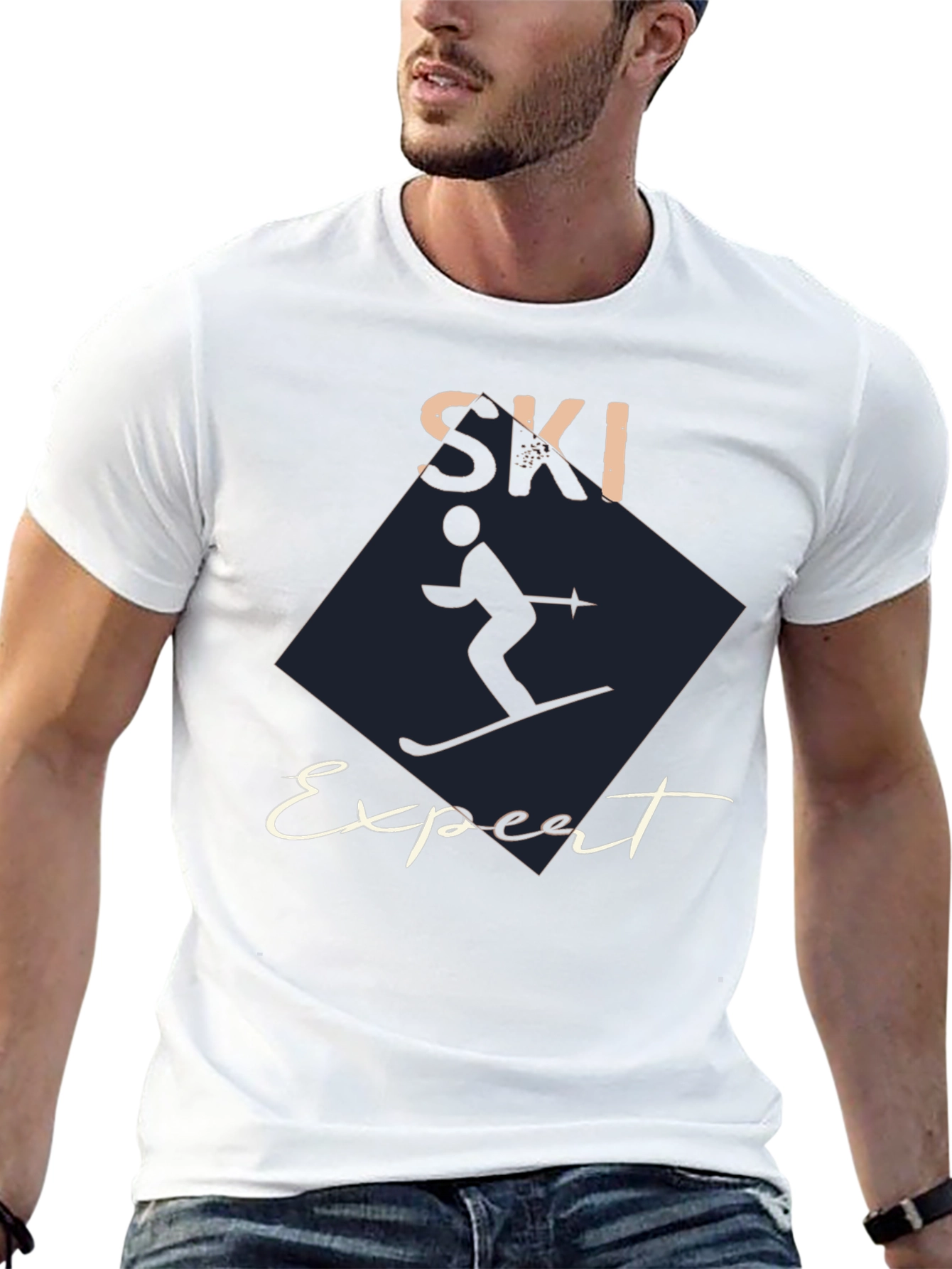 Ski Expert Graphic Tee - Black Cotton T-Shirt