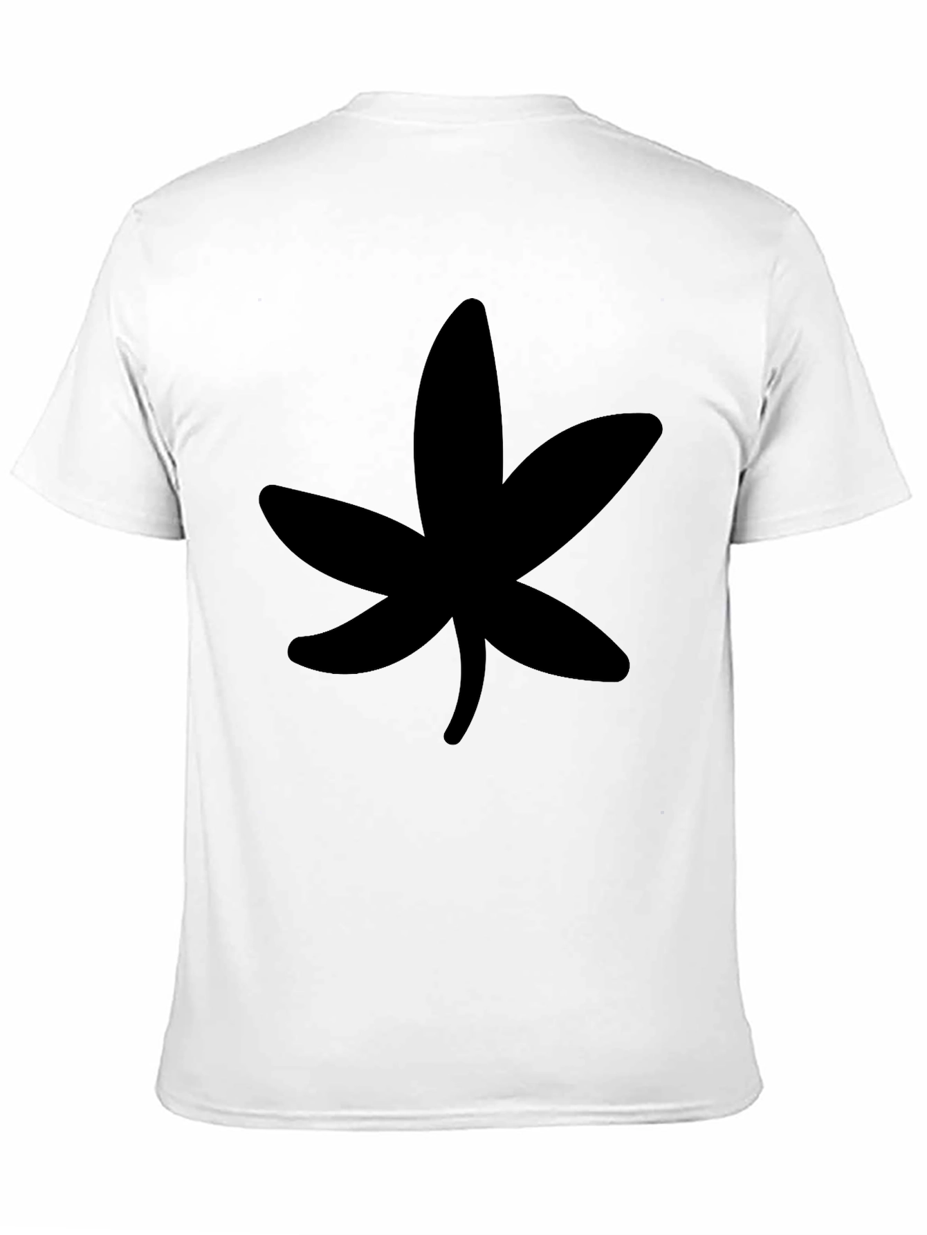Black T-Shirt with Abstract Leaf Design
