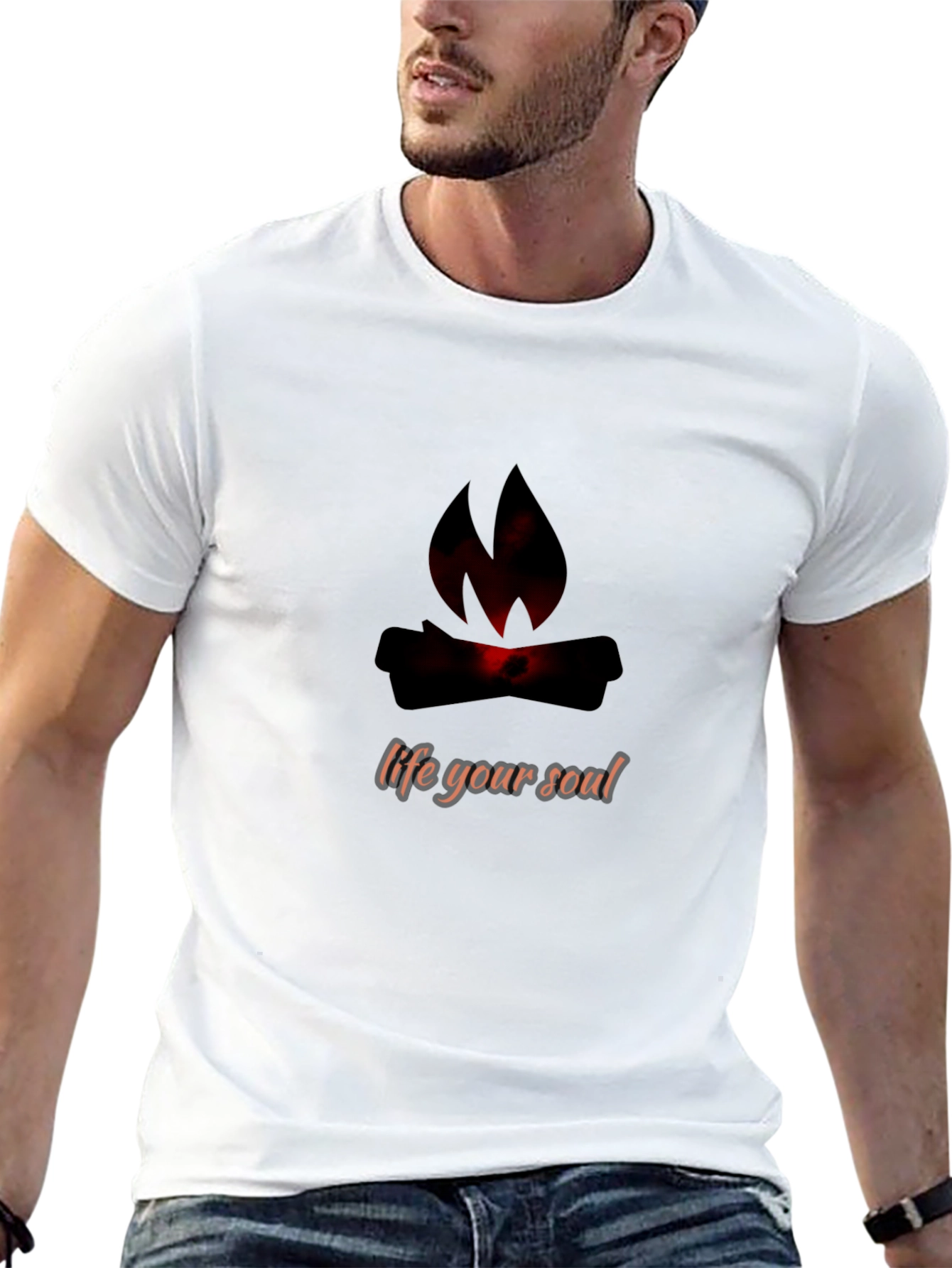 Soulful Fire Graphic Tee - Black Cotton