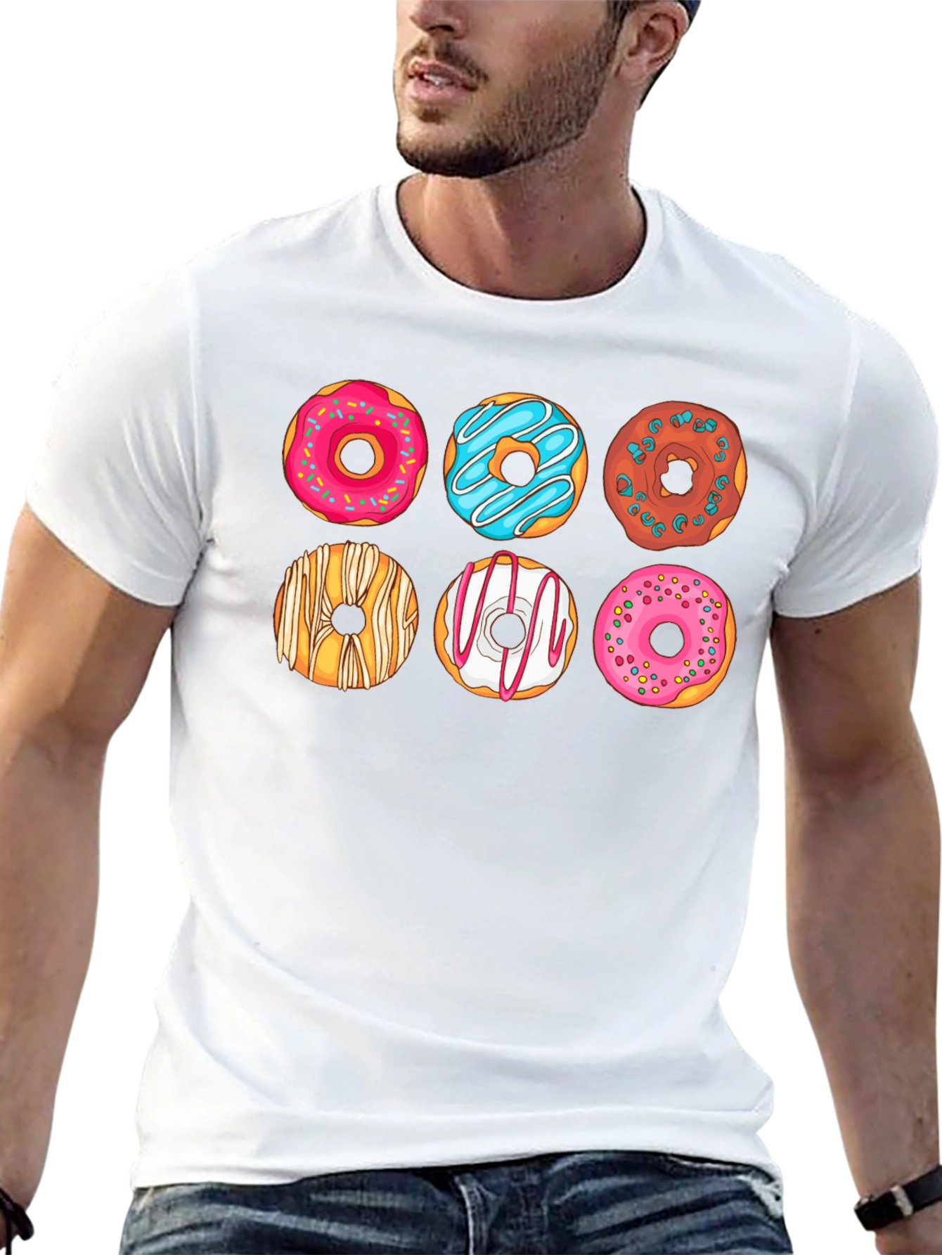 Donut Graphic T-Shirt - Sweet Tooth Style