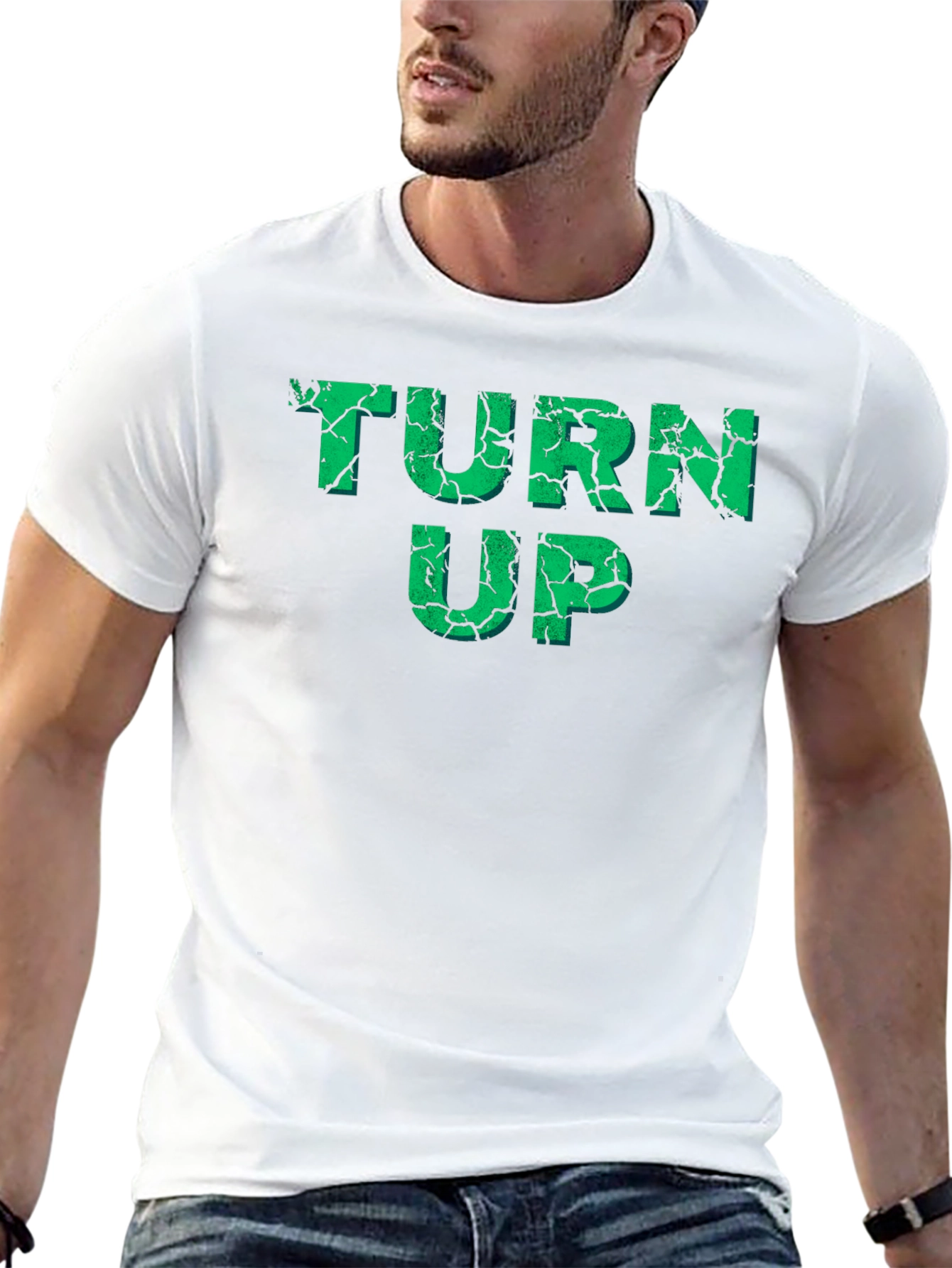 Turn Up Graphic T-Shirt - Trendy Party Tee