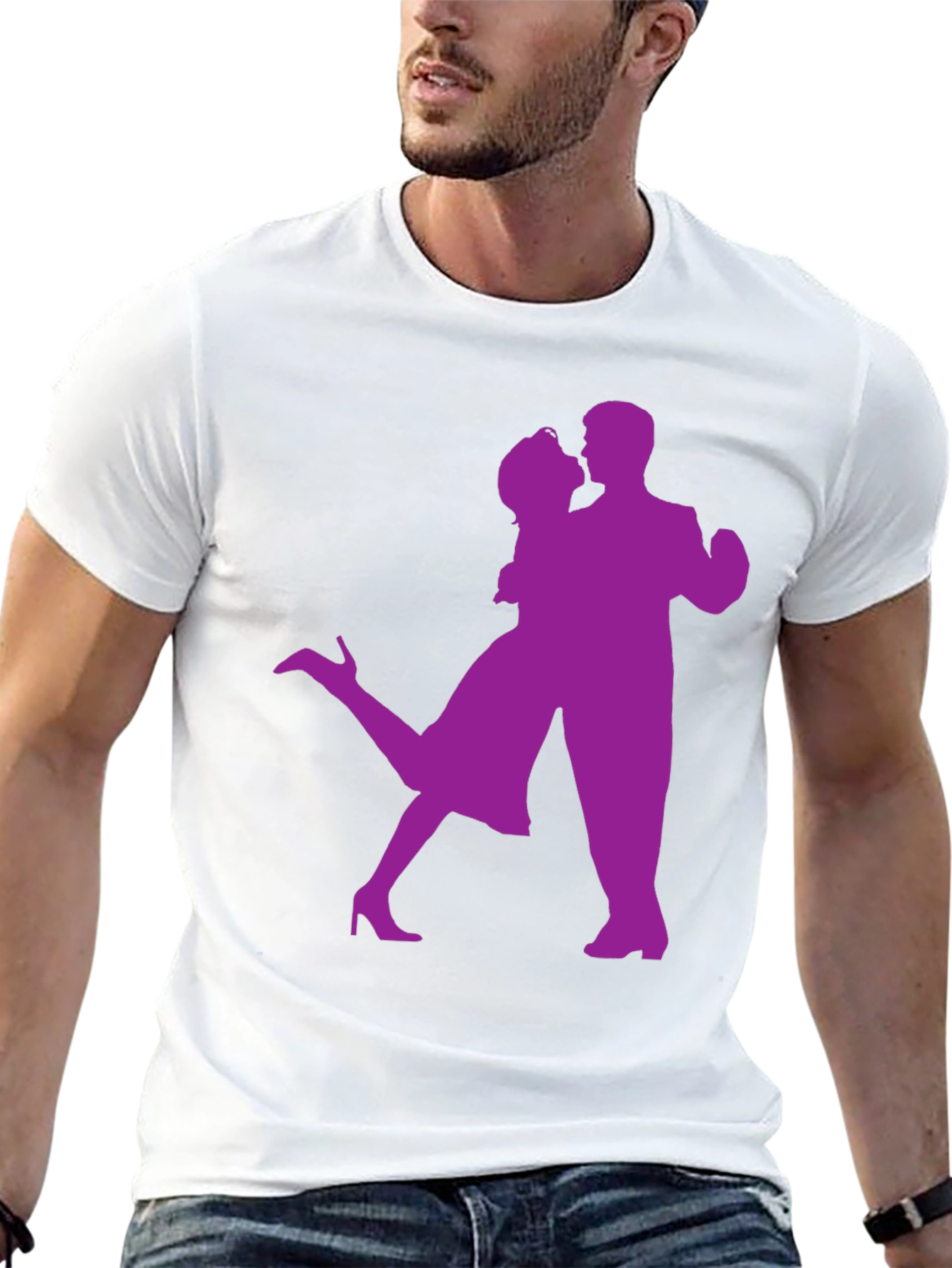 Dancing Couple Graphic Tee - Black