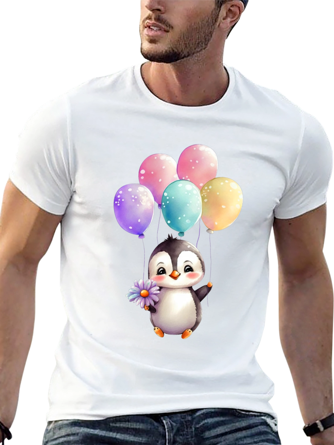 Penguin Balloons Graphic Tee
