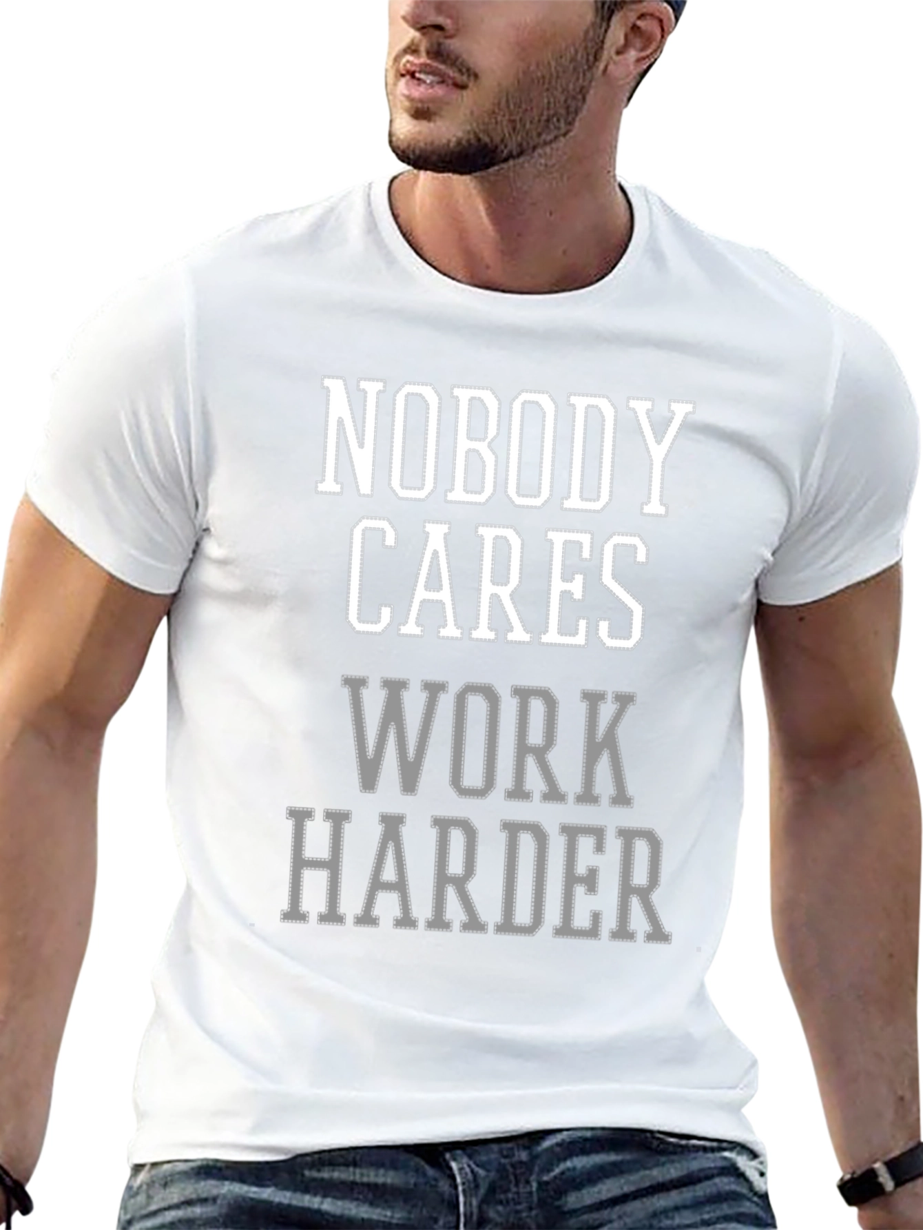 Nobody Cares Work Harder Graphic Tee - Black