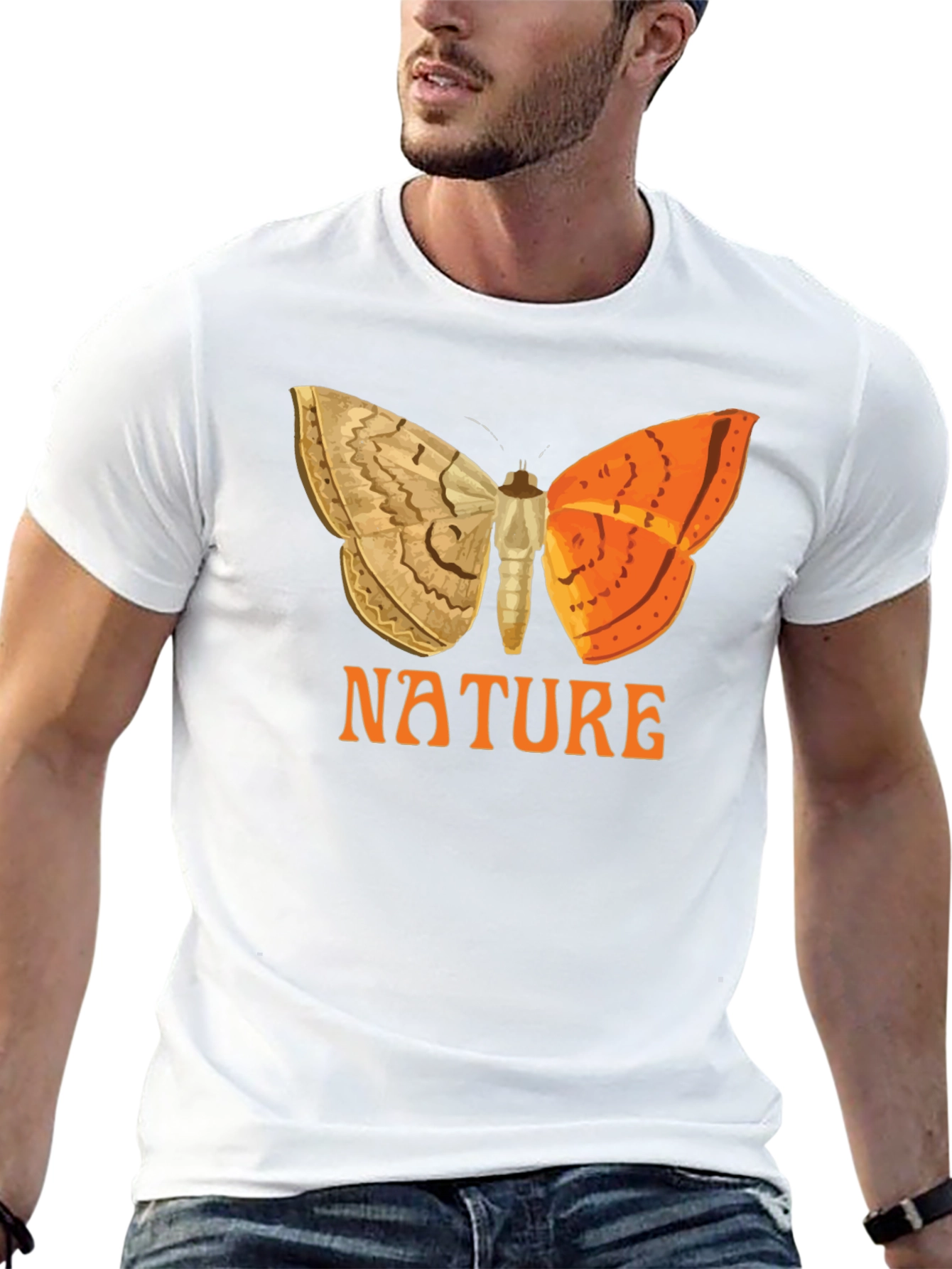 Nature Butterfly Graphic Tee - Black