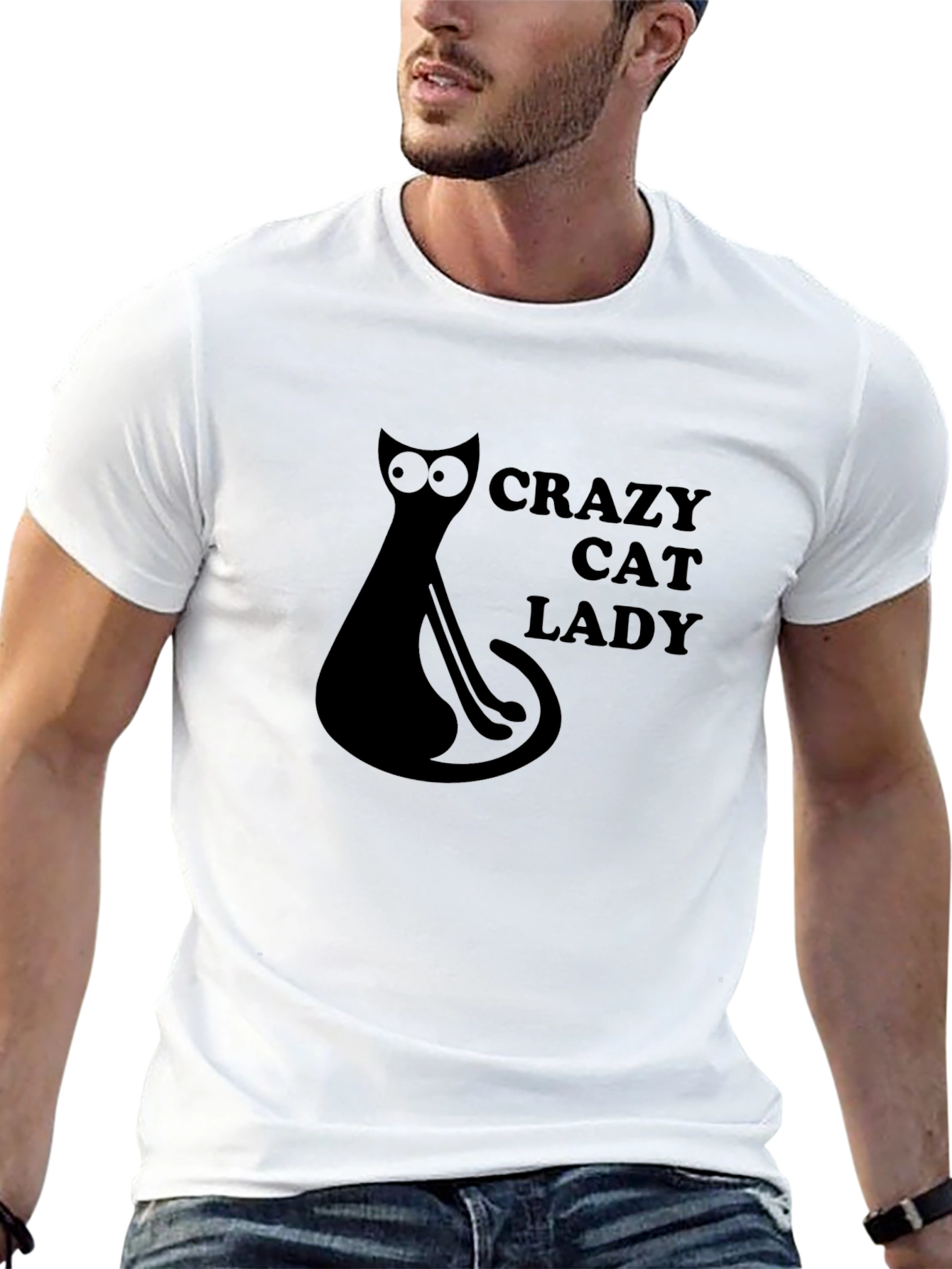 Crazy Cat Lady Black Graphic T-Shirt