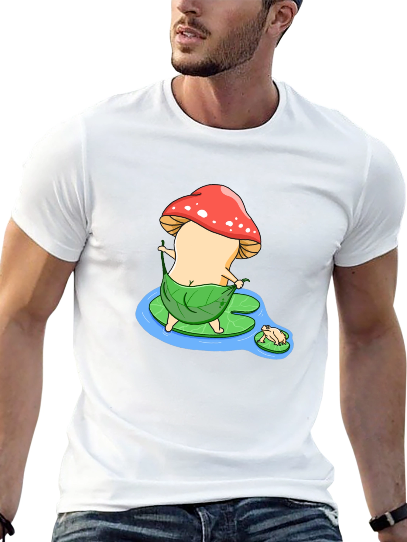 Mushroom Cartoon Graphic T-Shirt