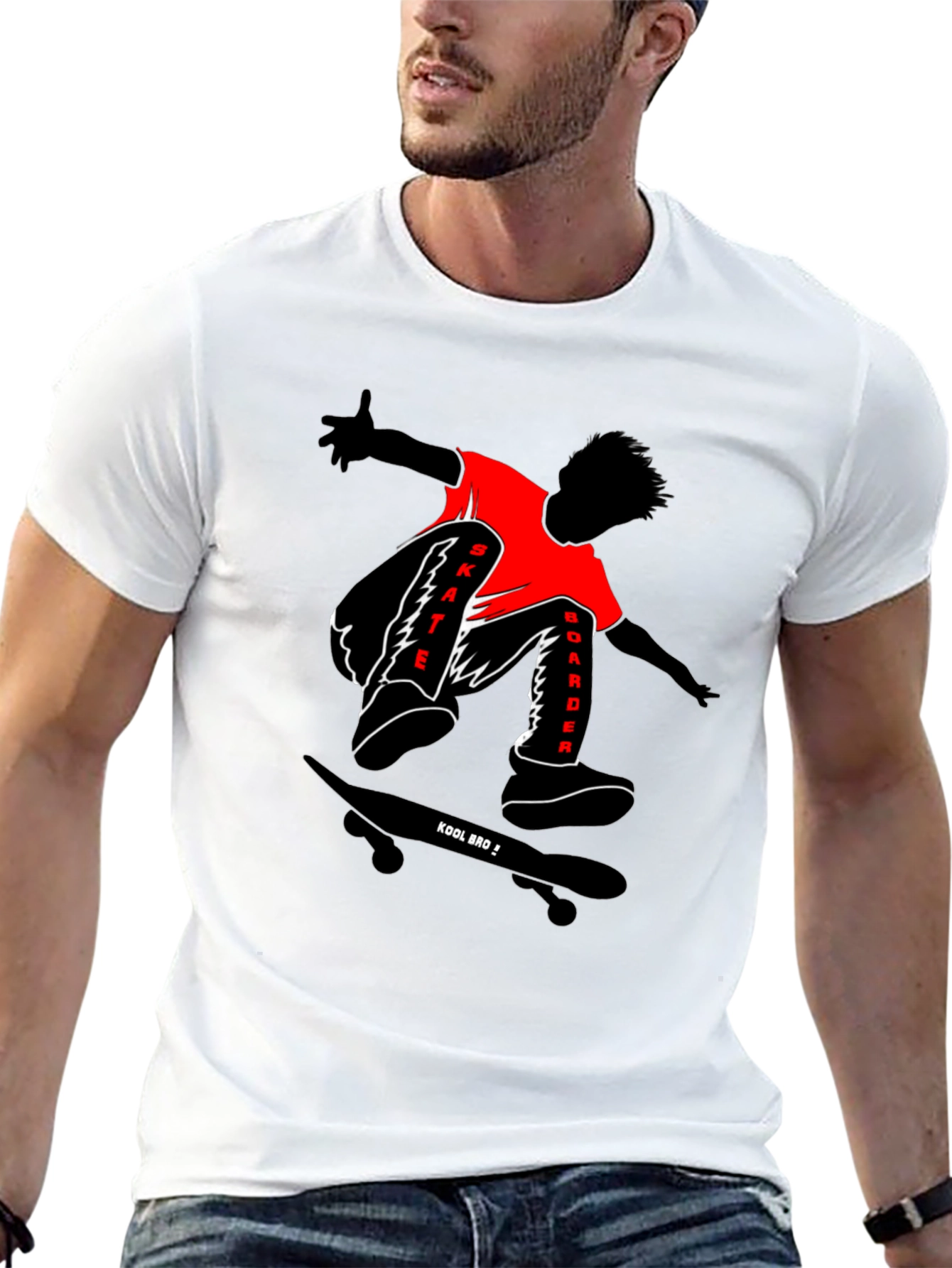 Skateboarder Graphic T-Shirt - Kool Bro Design