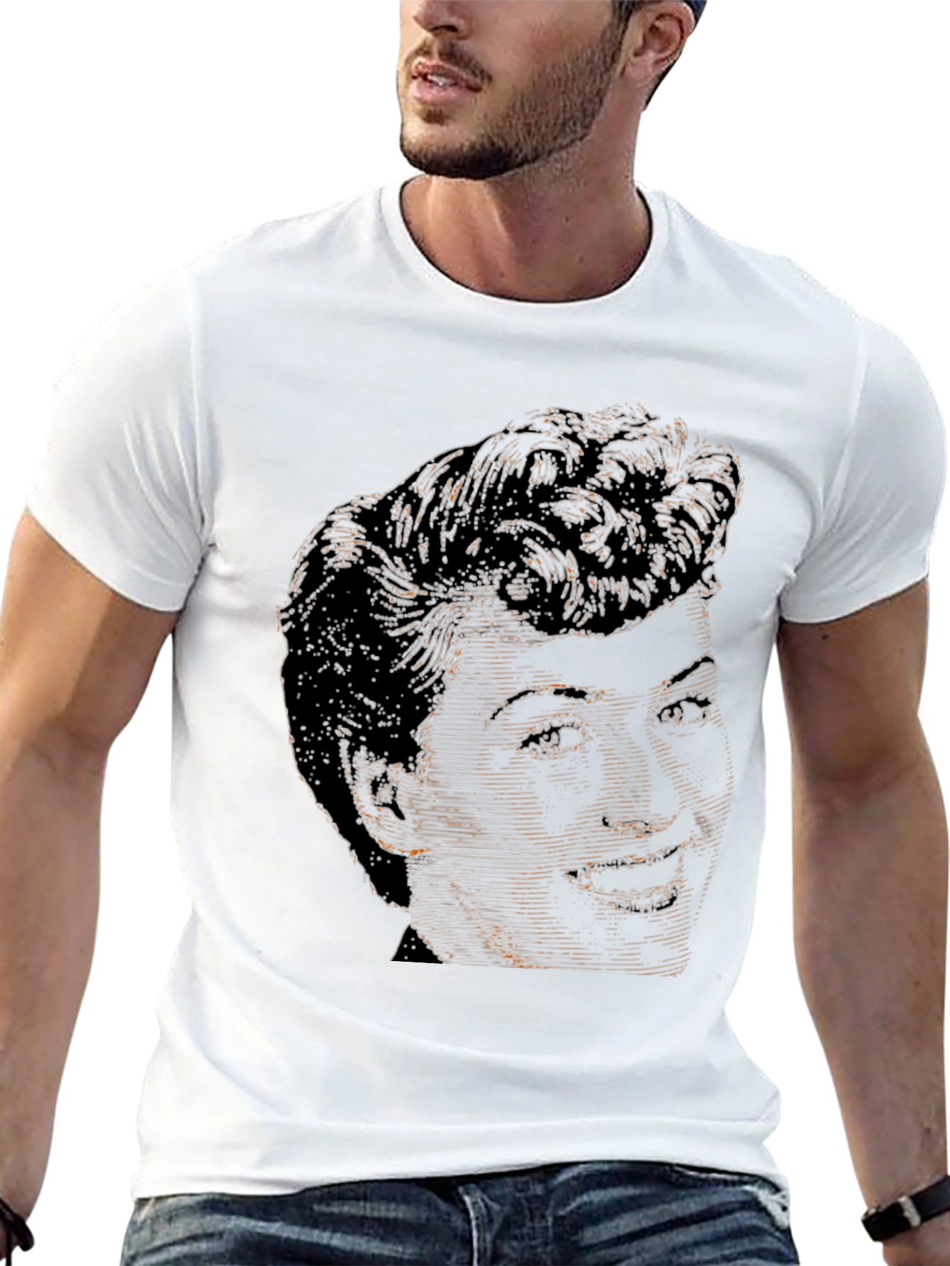 Retro Portrait Black T-Shirt