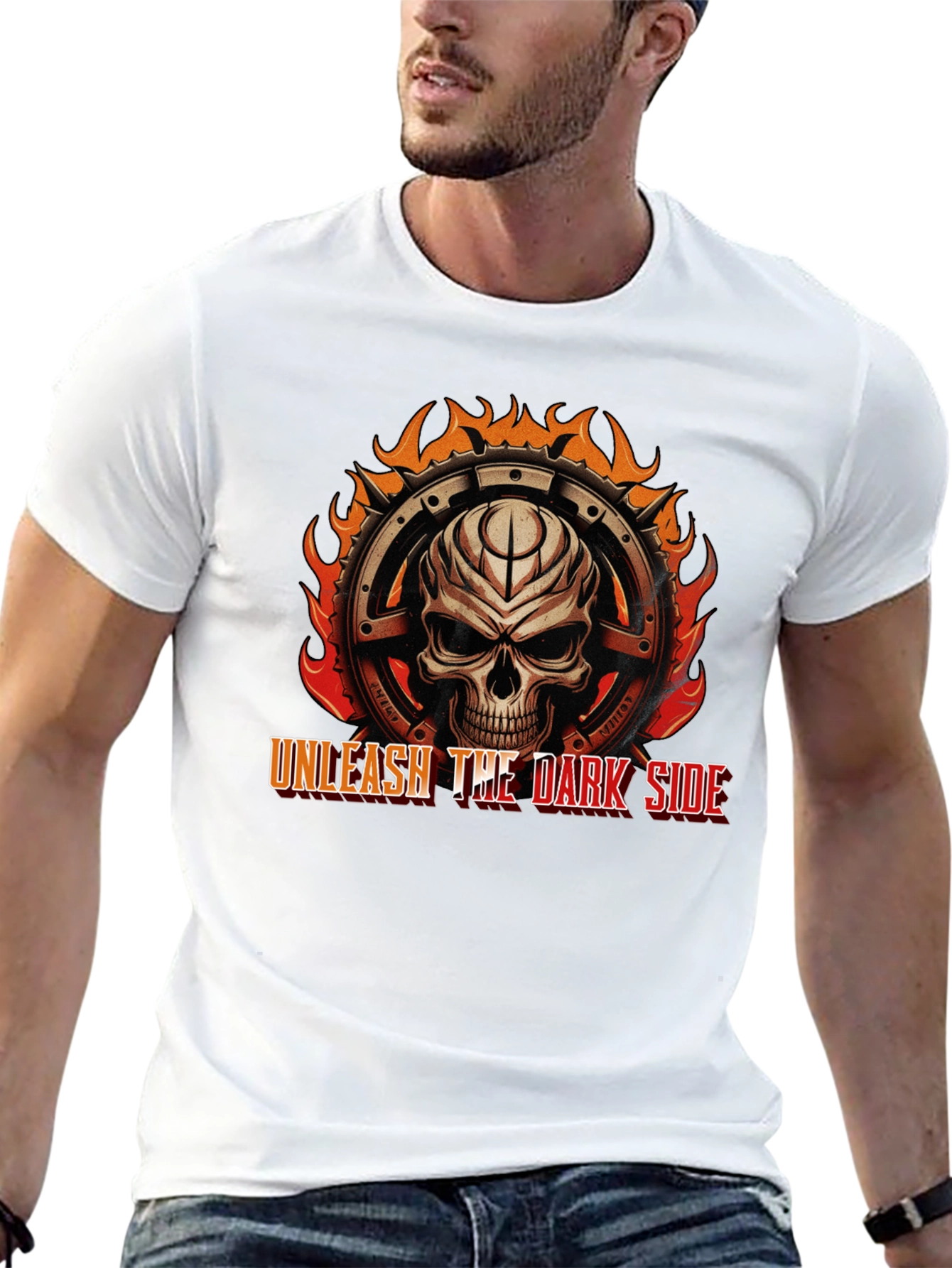 Unleash the Dark Side Skull Graphic Tee