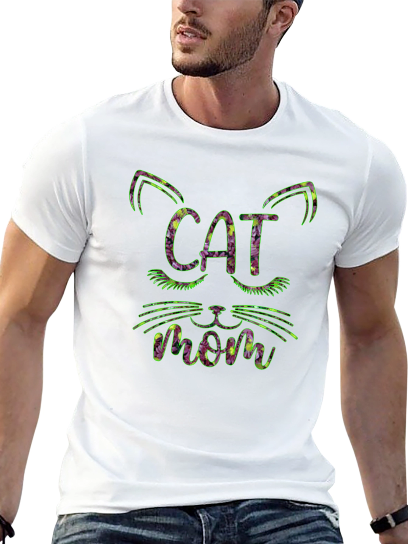 Cat Mom Floral T-Shirt