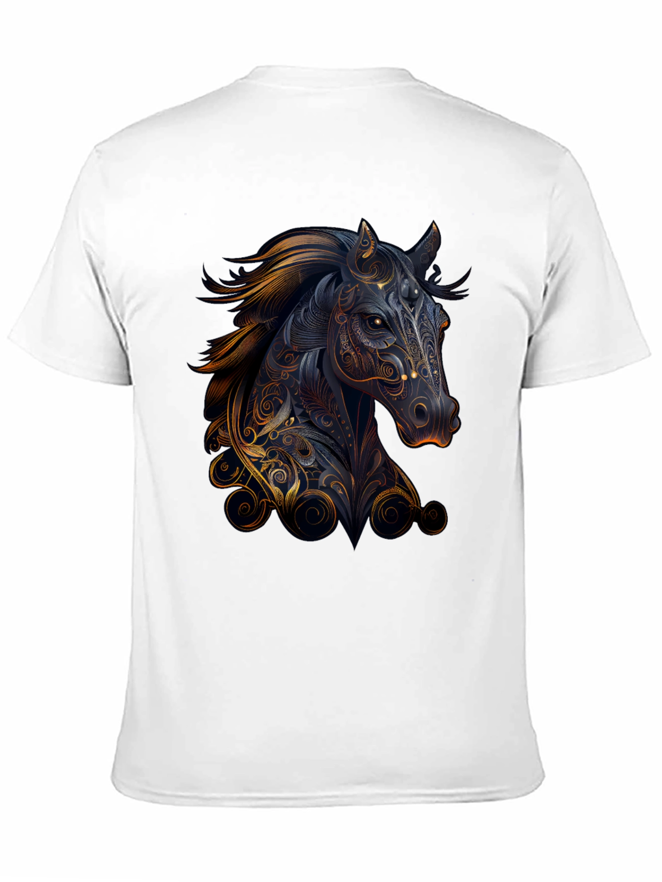 Horse Graphic Print Black T-Shirt