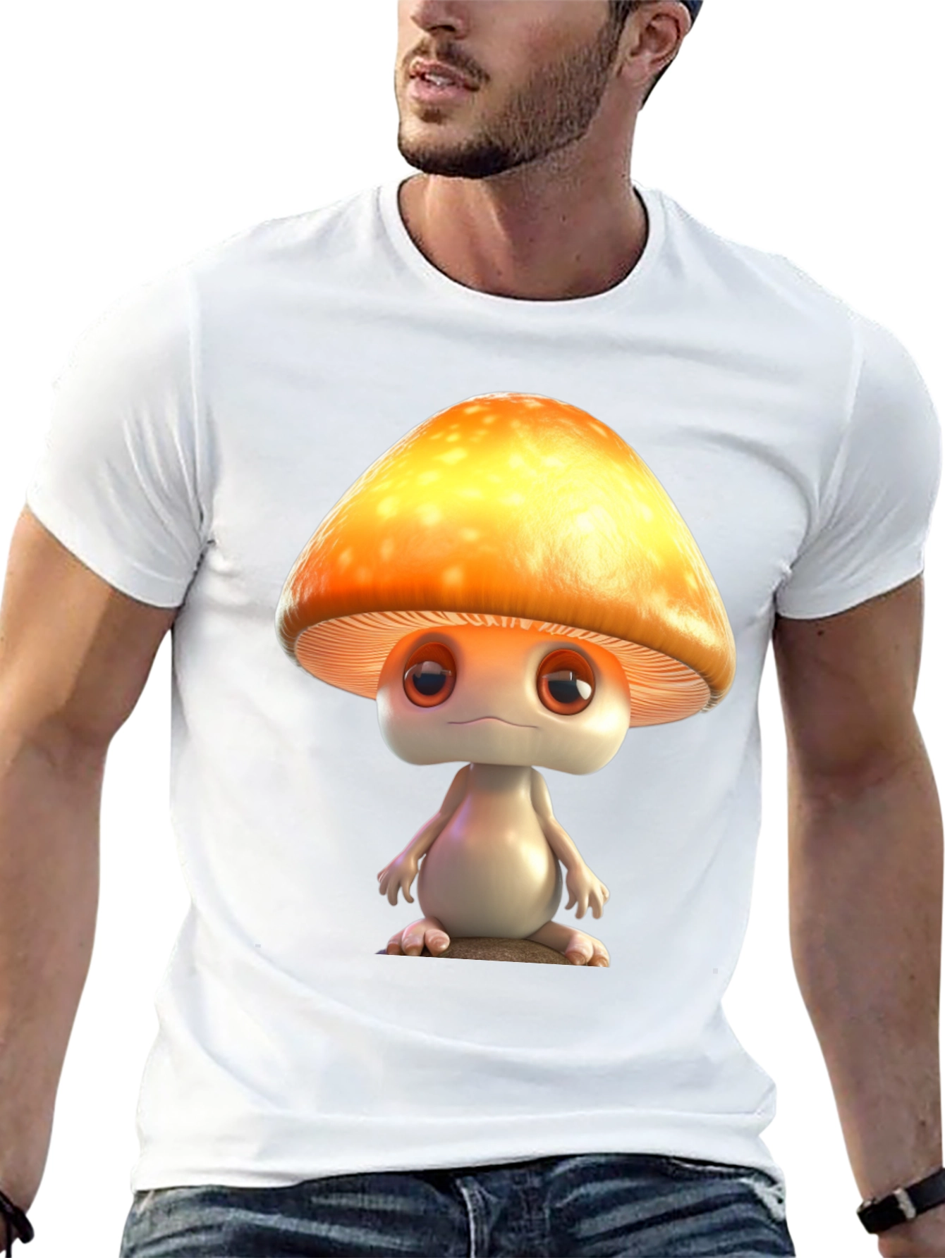 Mushroom Character Graphic T-Shirt