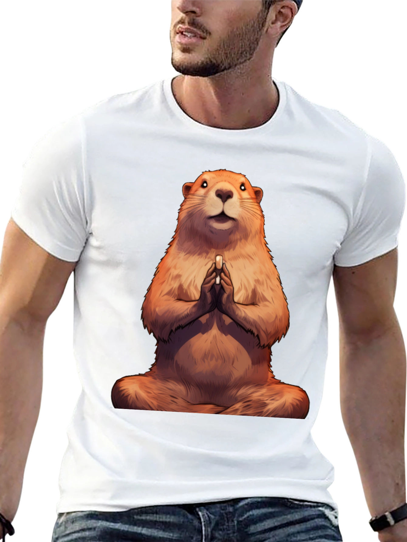 Zen Groundhog Tee - Meditating Marmot T-Shirt