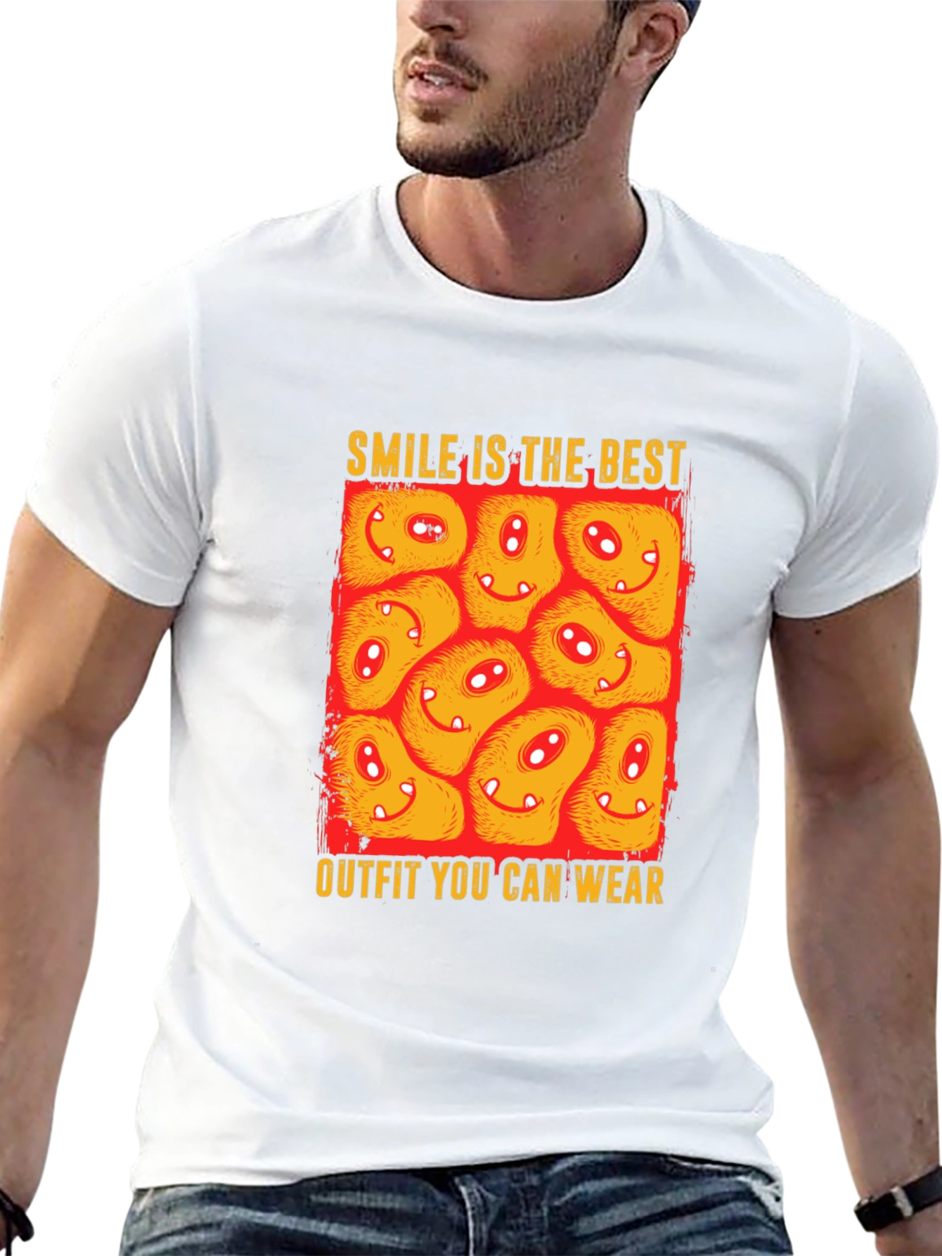 Smile Outfit Tee - Happy Monster Graphic T-Shirt
