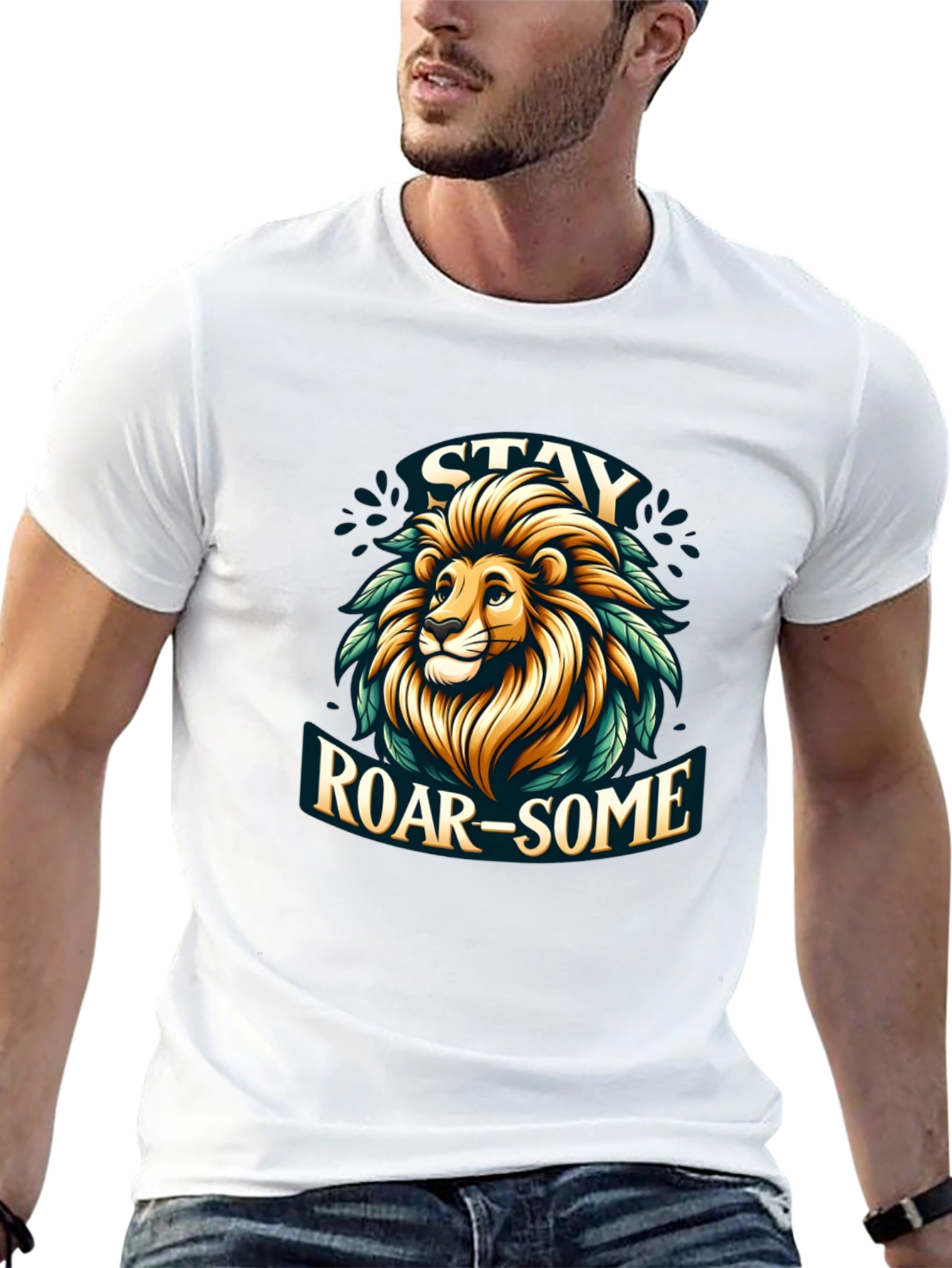 Stay Roar-some Graphic Tee - Lion Design