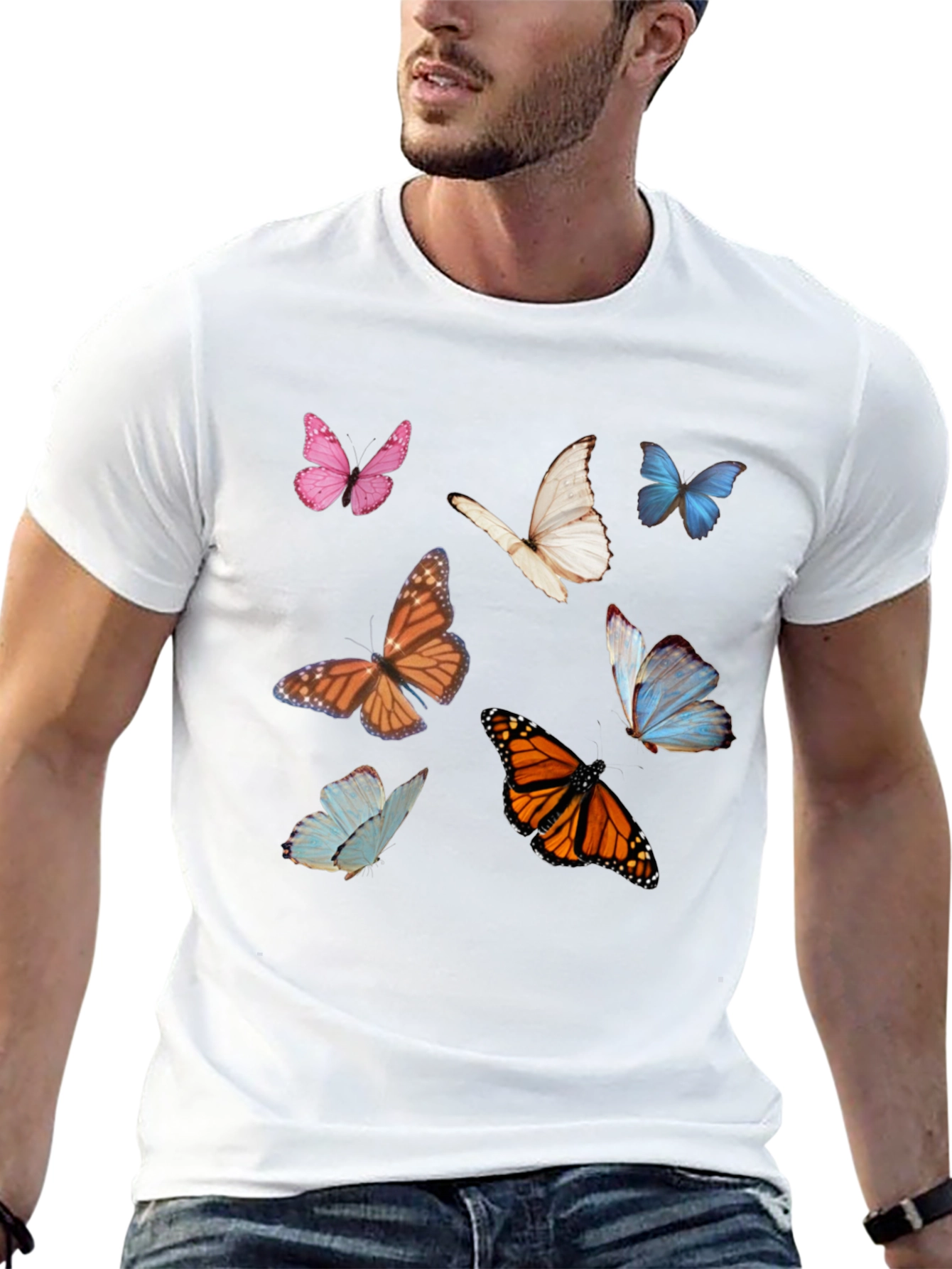 Butterfly Graphic Tee - Nature Inspired Casual Wear