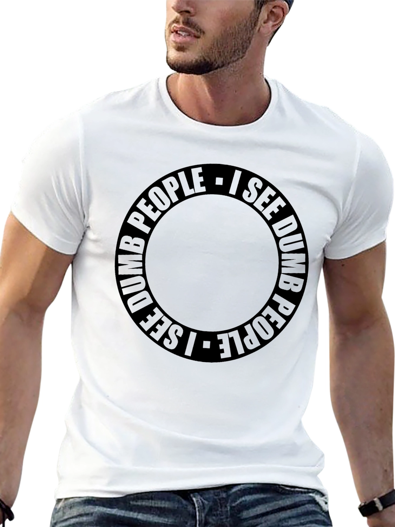 I See Dumb People Graphic Tee - Black