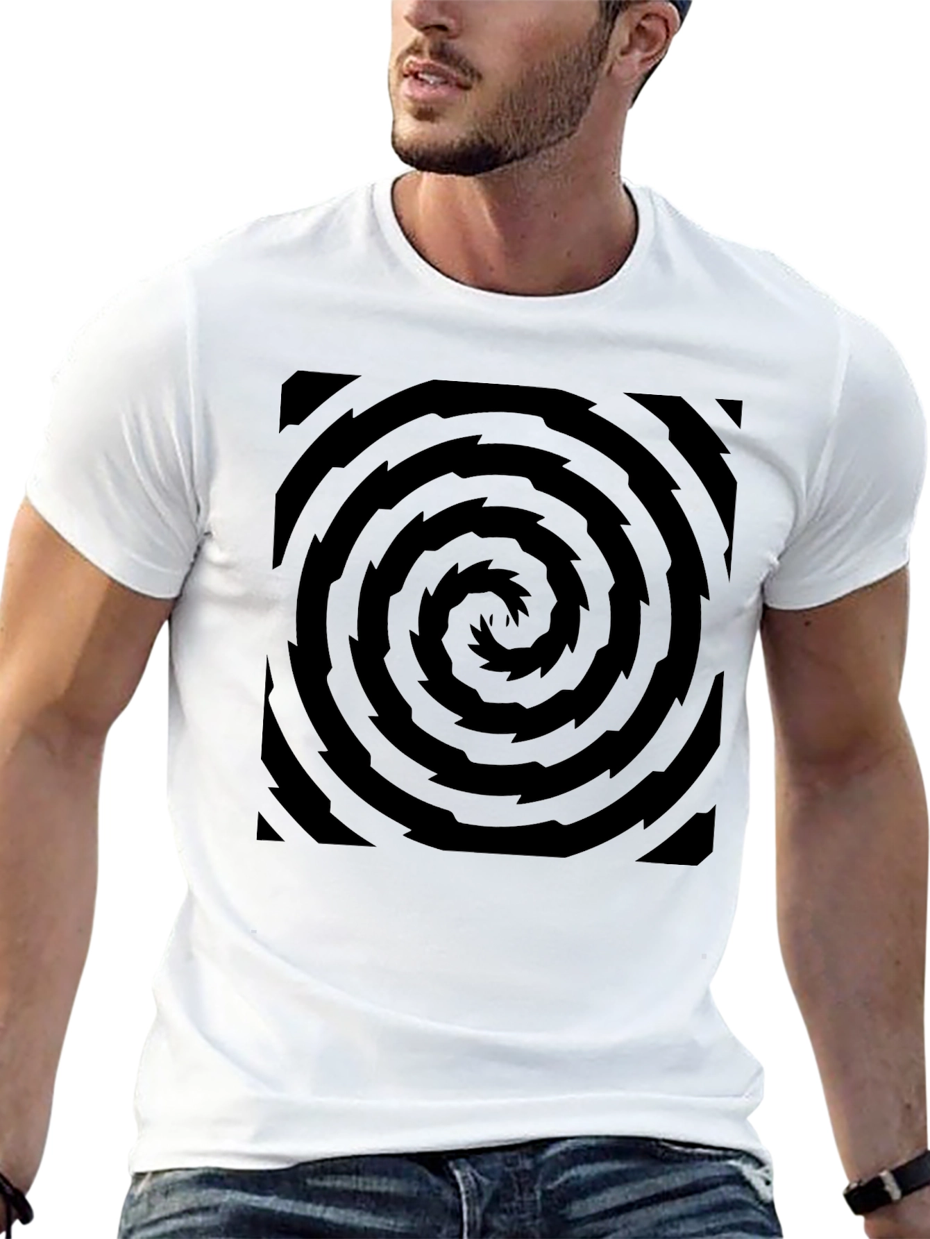 Hypnotic Swirl Black Graphic Tee