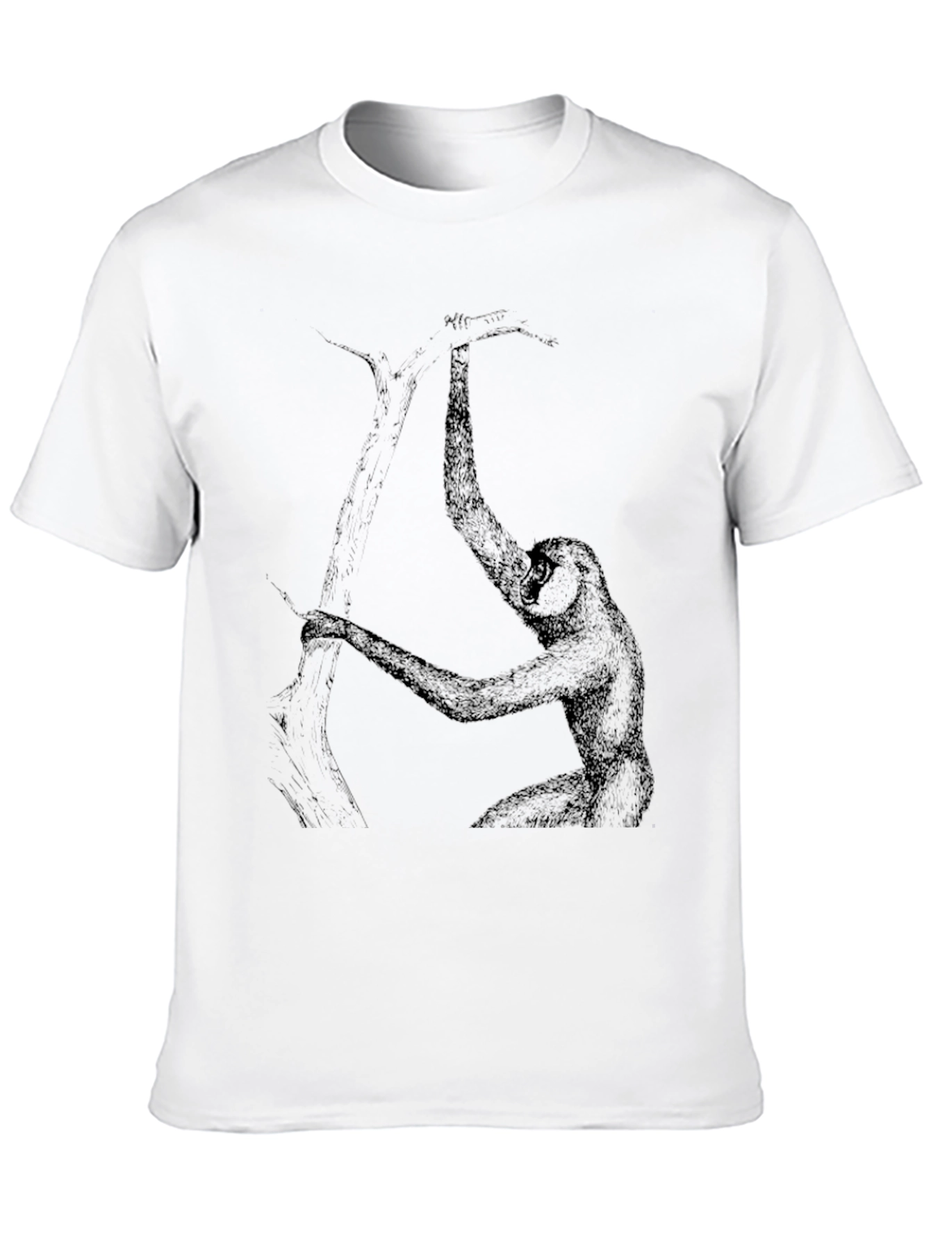 Gibbon Graphic Tee - Black Cotton T-Shirt