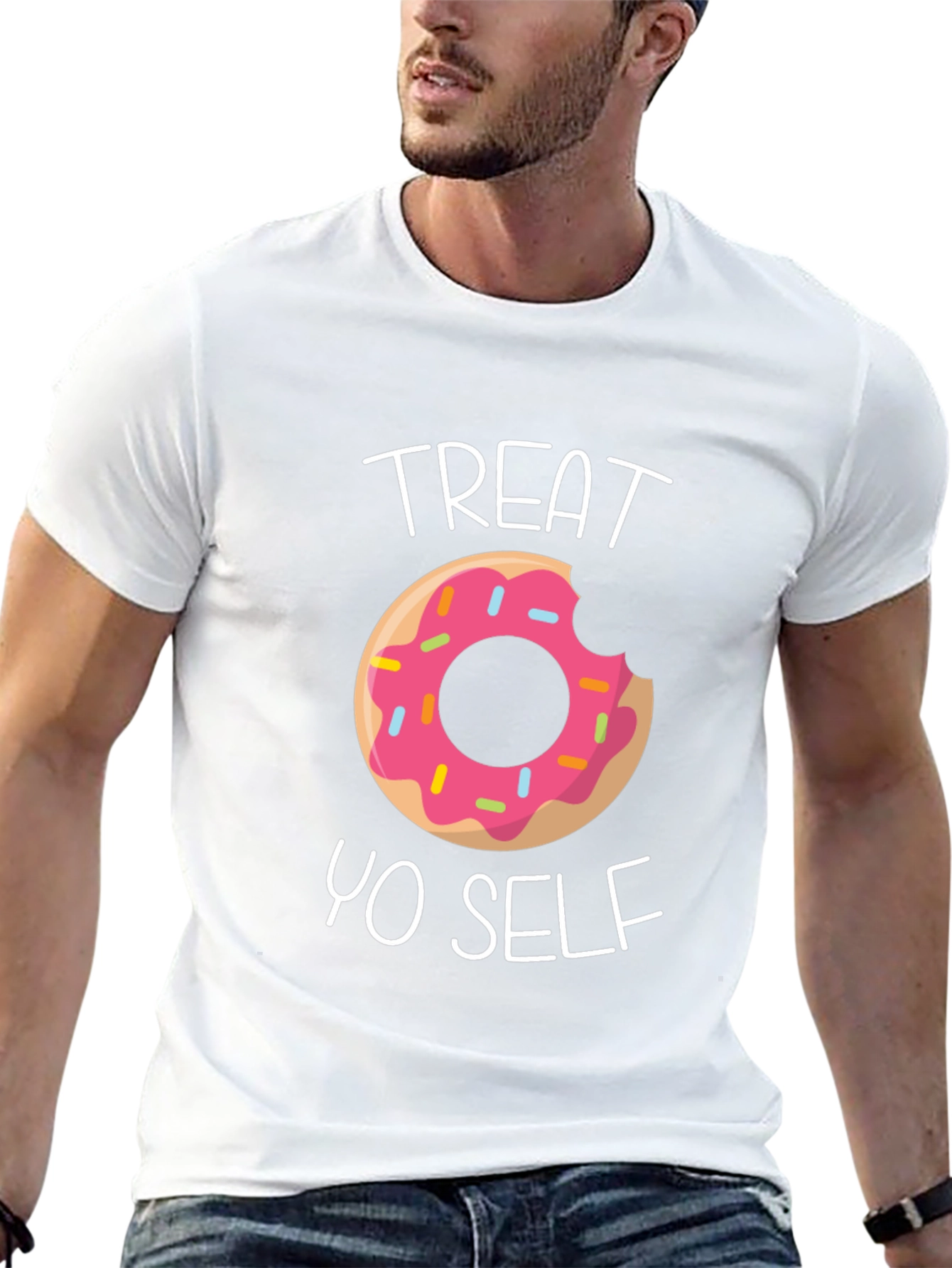 Treat Yo Self Donut T-Shirt - Funny Graphic Tee