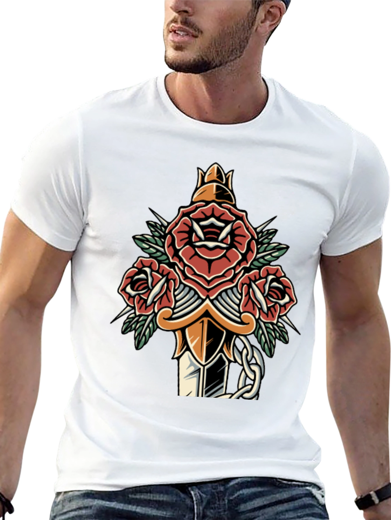 Rose & Dagger Graphic Tee - Edgy Streetwear