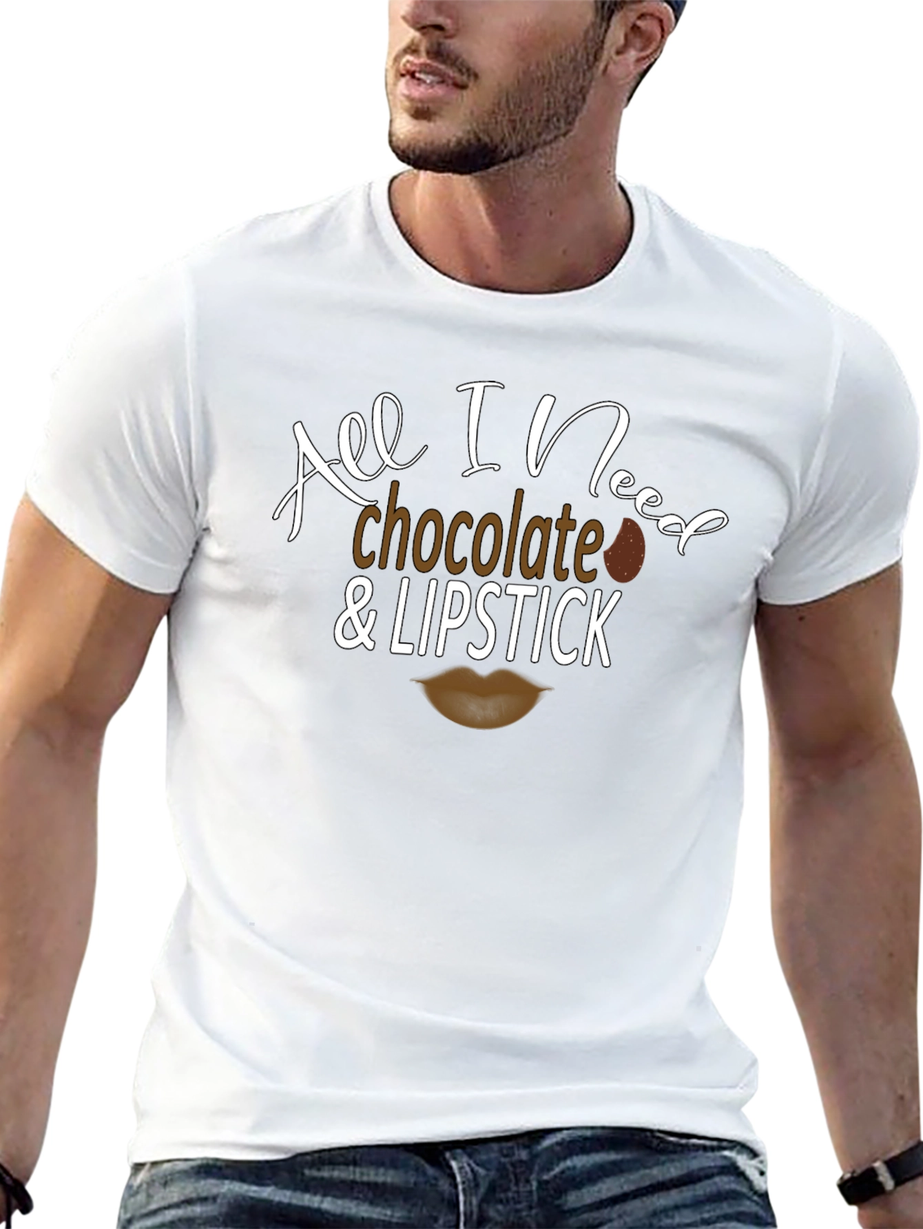 All I Need Chocolate and Lipstick Graphic Tee